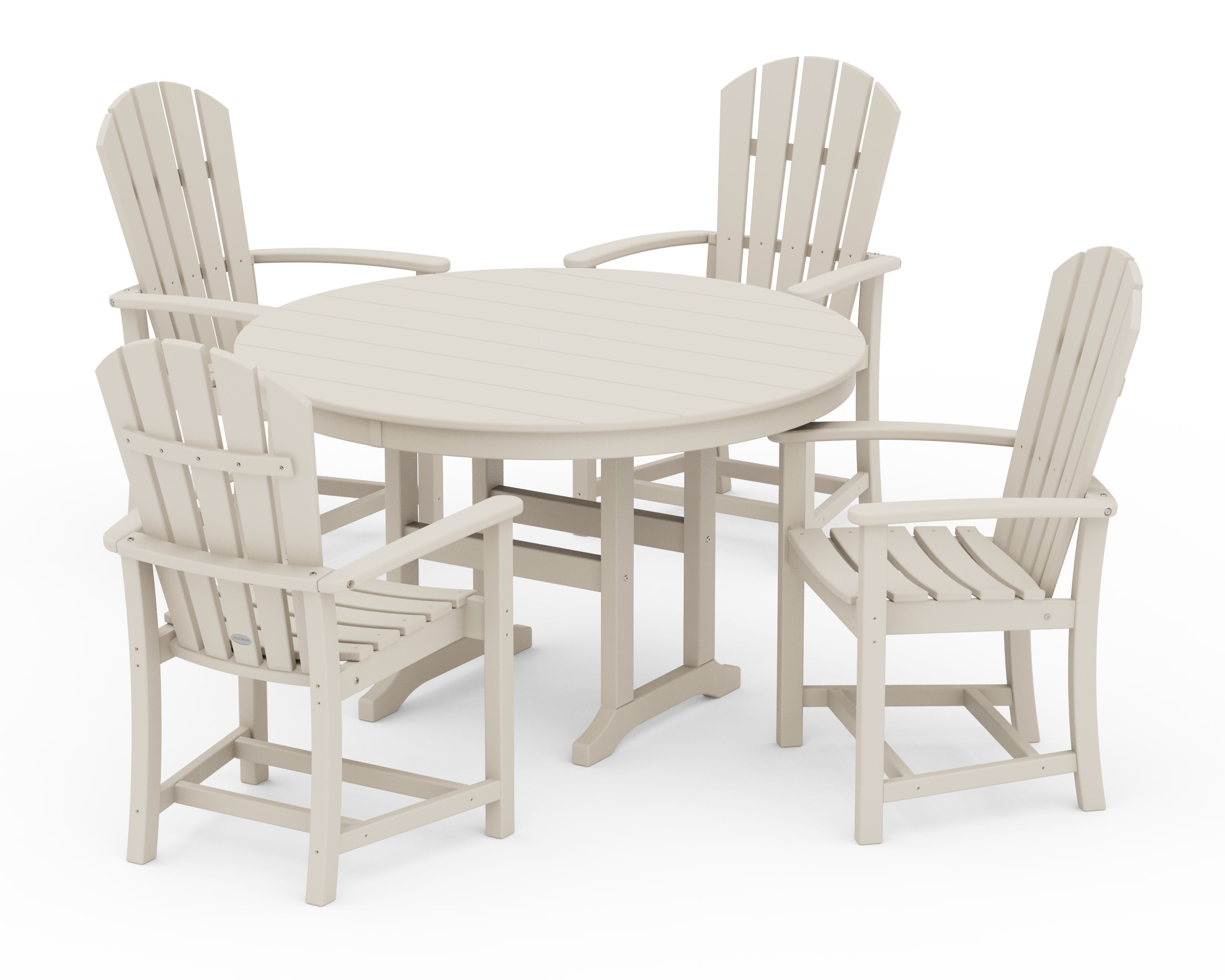 Palm Coast 5-Piece Round Farmhouse Dining Set in Sand