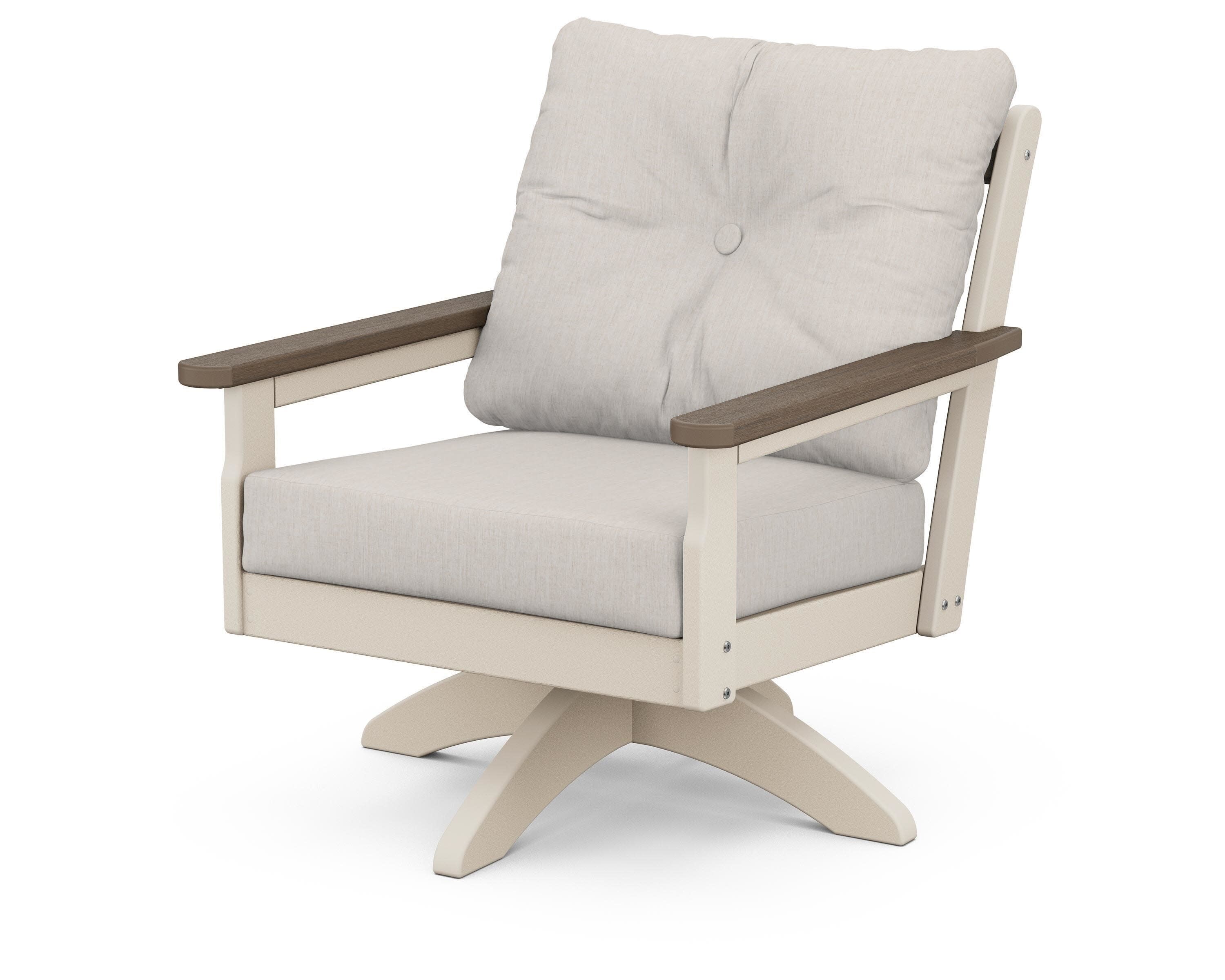 Vineyard Deep Seating Swivel Chair in Sand / Kona / Cast Ash