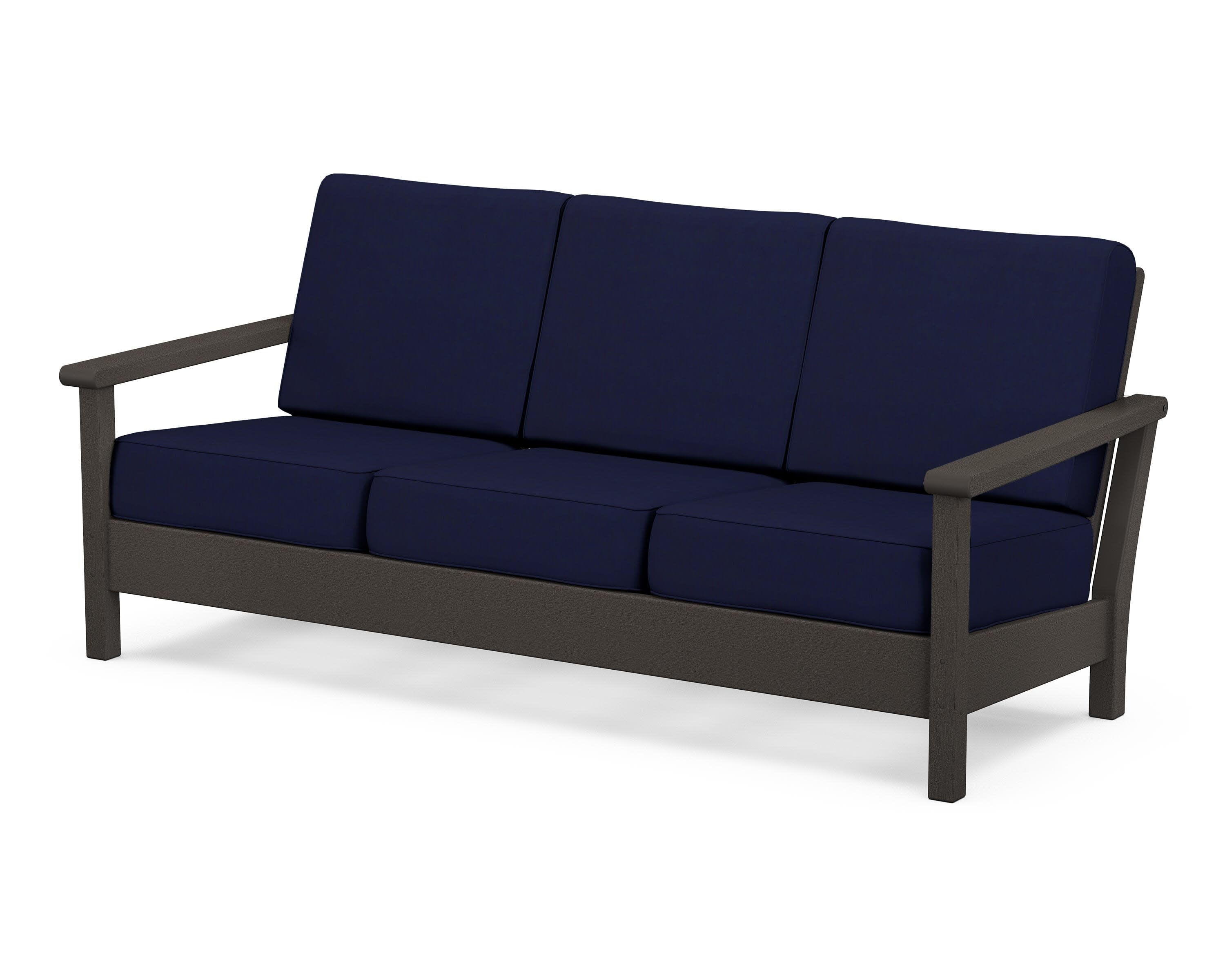 Harbour Deep Seating Sofa in Vintage Coffee / Navy