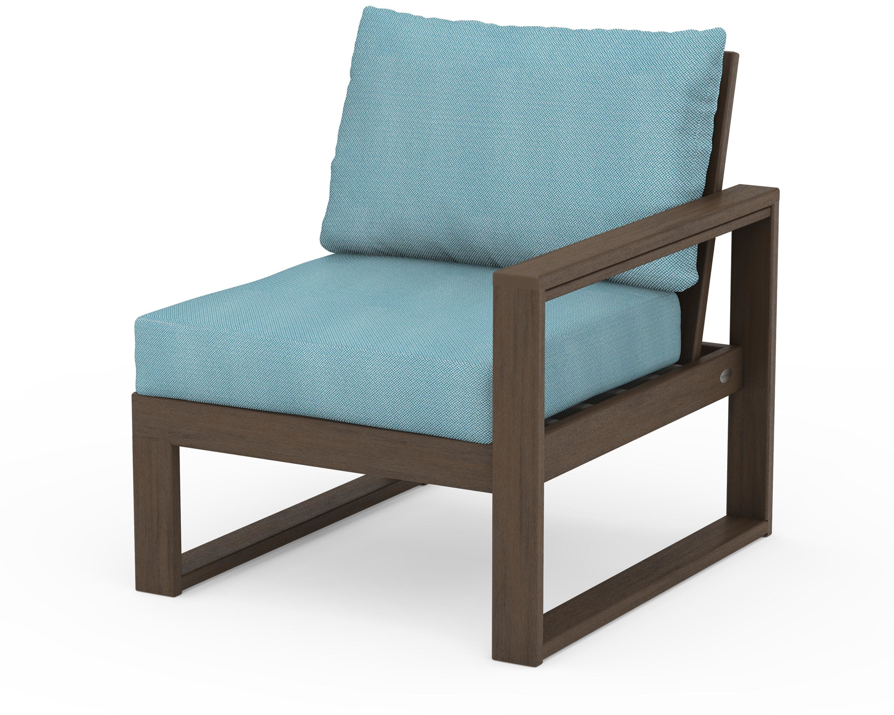 EDGE Modular Right Arm Chair in Kona / Lattice Sky Blue
