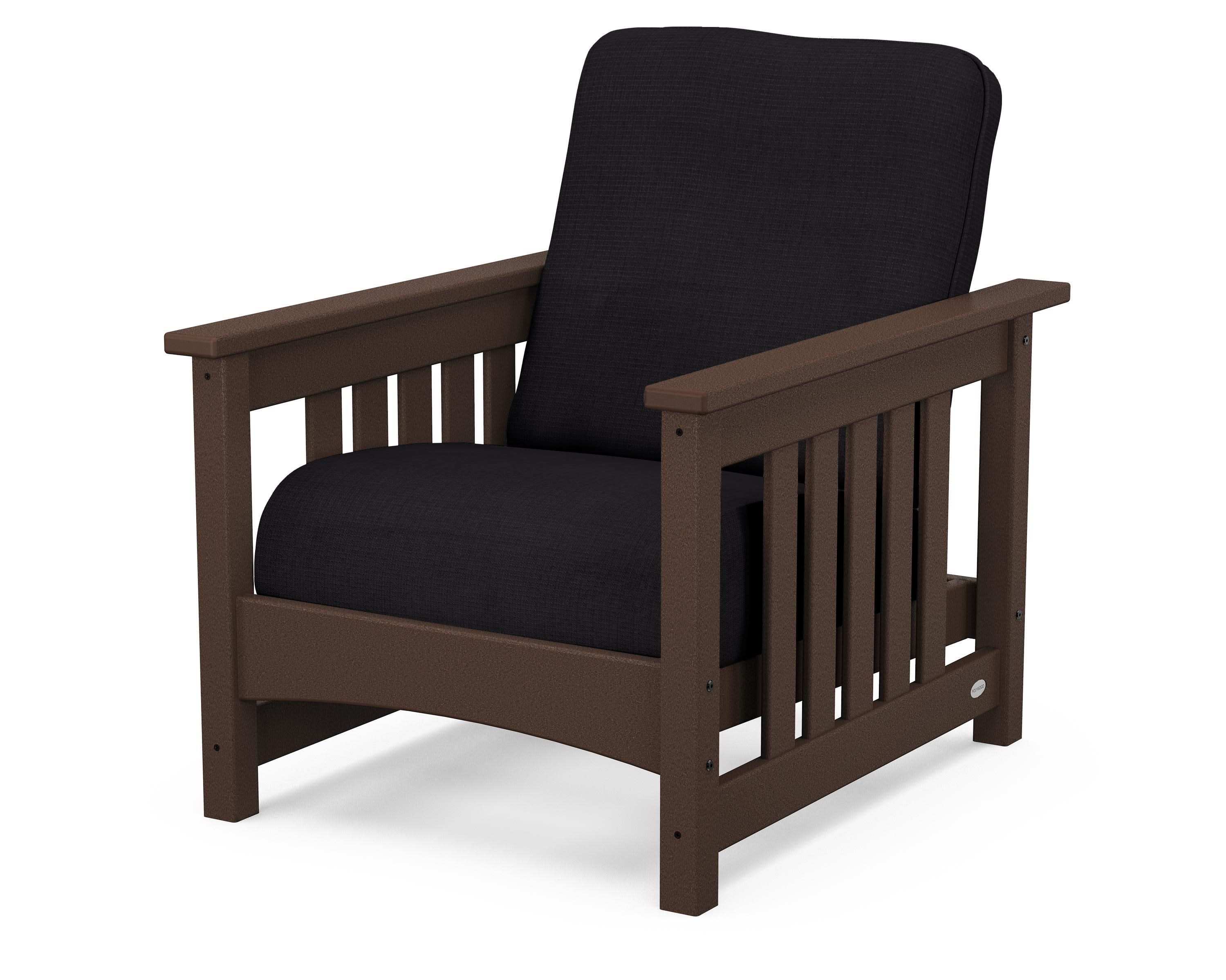 Club Mission Chair in Mahogany / Midnight Linen