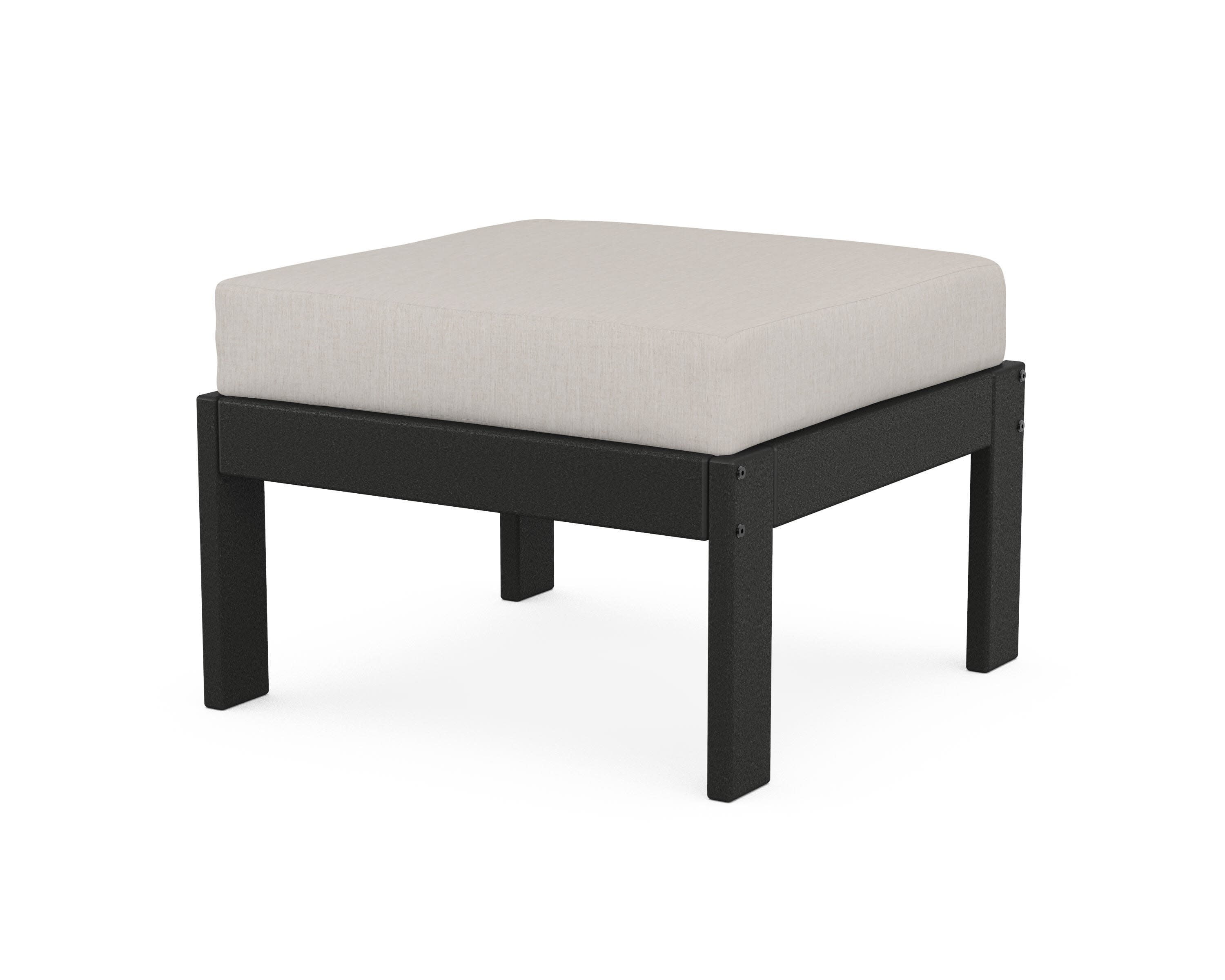 Vineyard Modular Ottoman in Black / Cast Ash