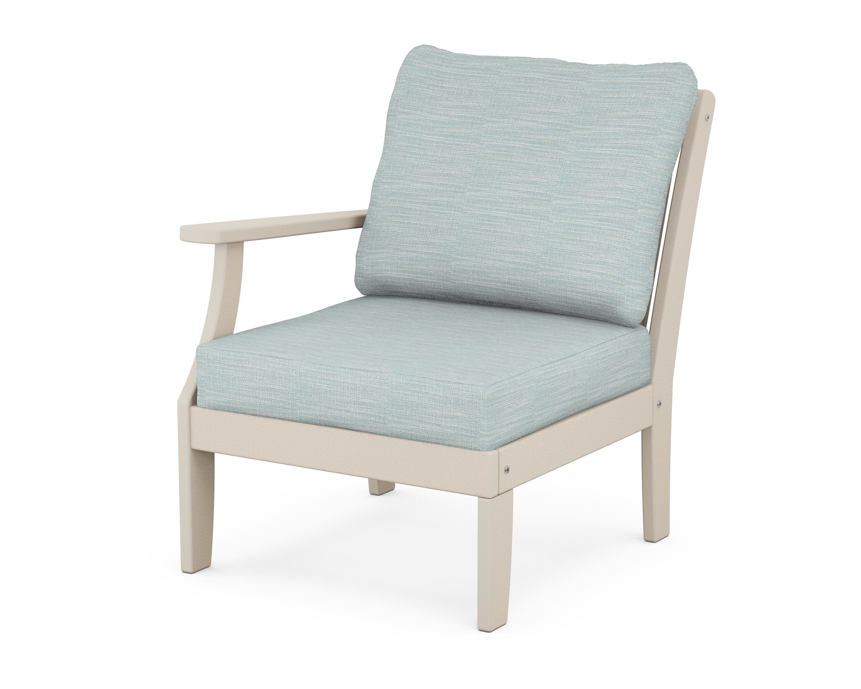 Braxton Modular Left Arm Chair in Sand / Soothe Mist