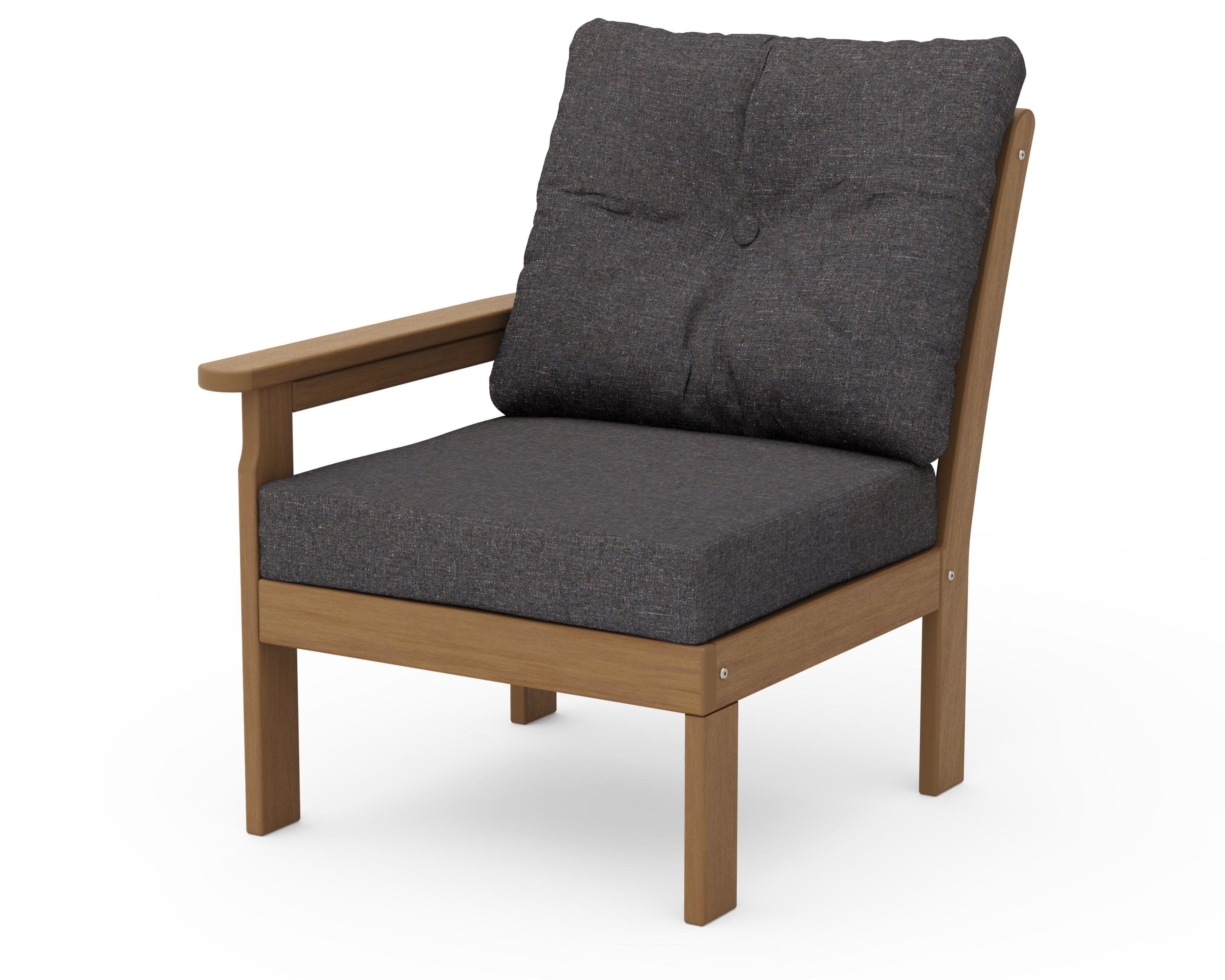 Vineyard Modular Left Arm Chair in Natural / Ash Charcoal