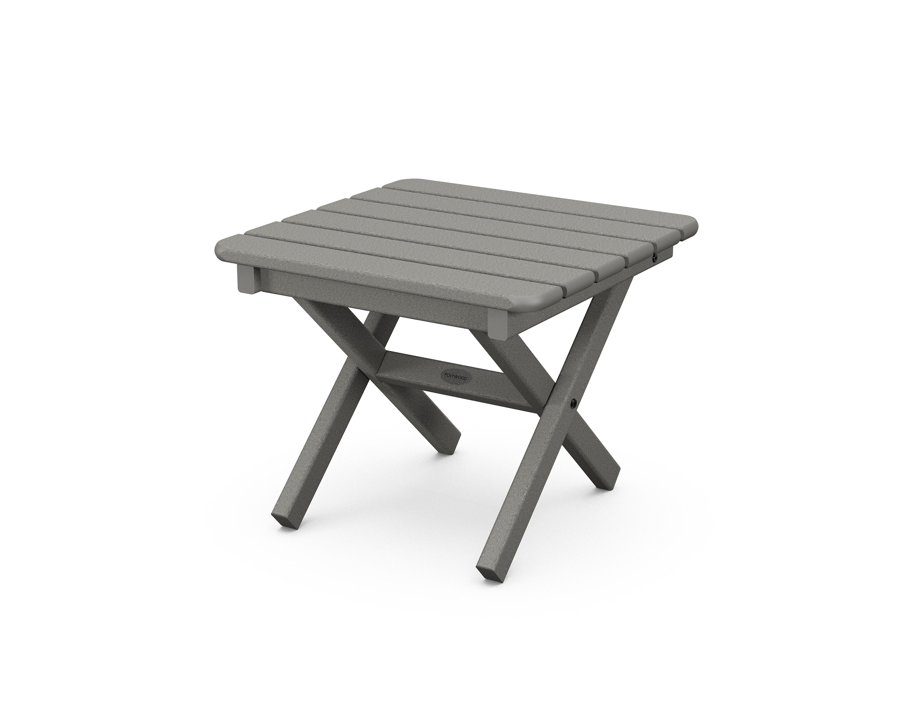 Square 18" Folding Side Table in Slate Grey