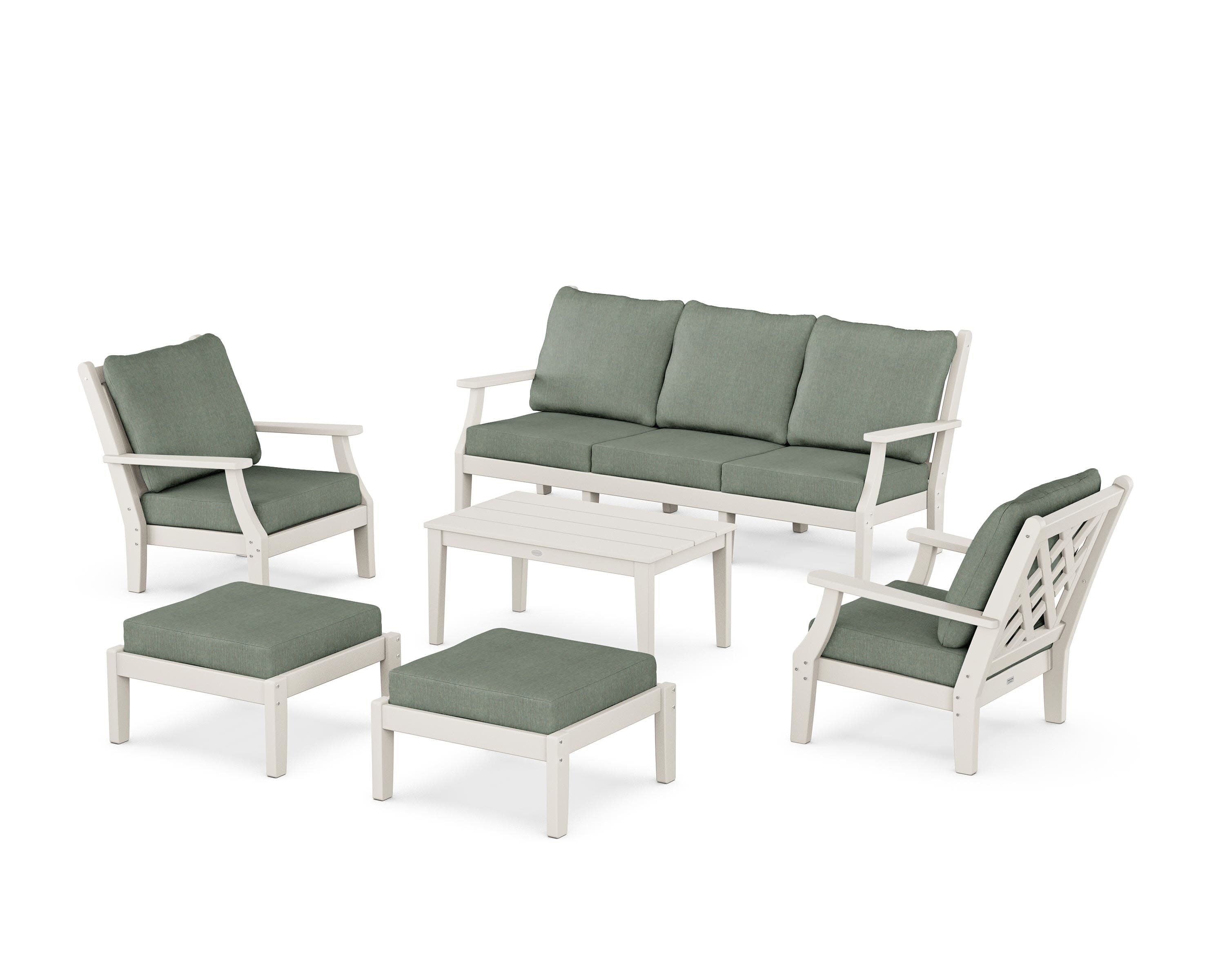 Wovendale 6-Piece Lounge Sofa Set in Sand / Cast Sage