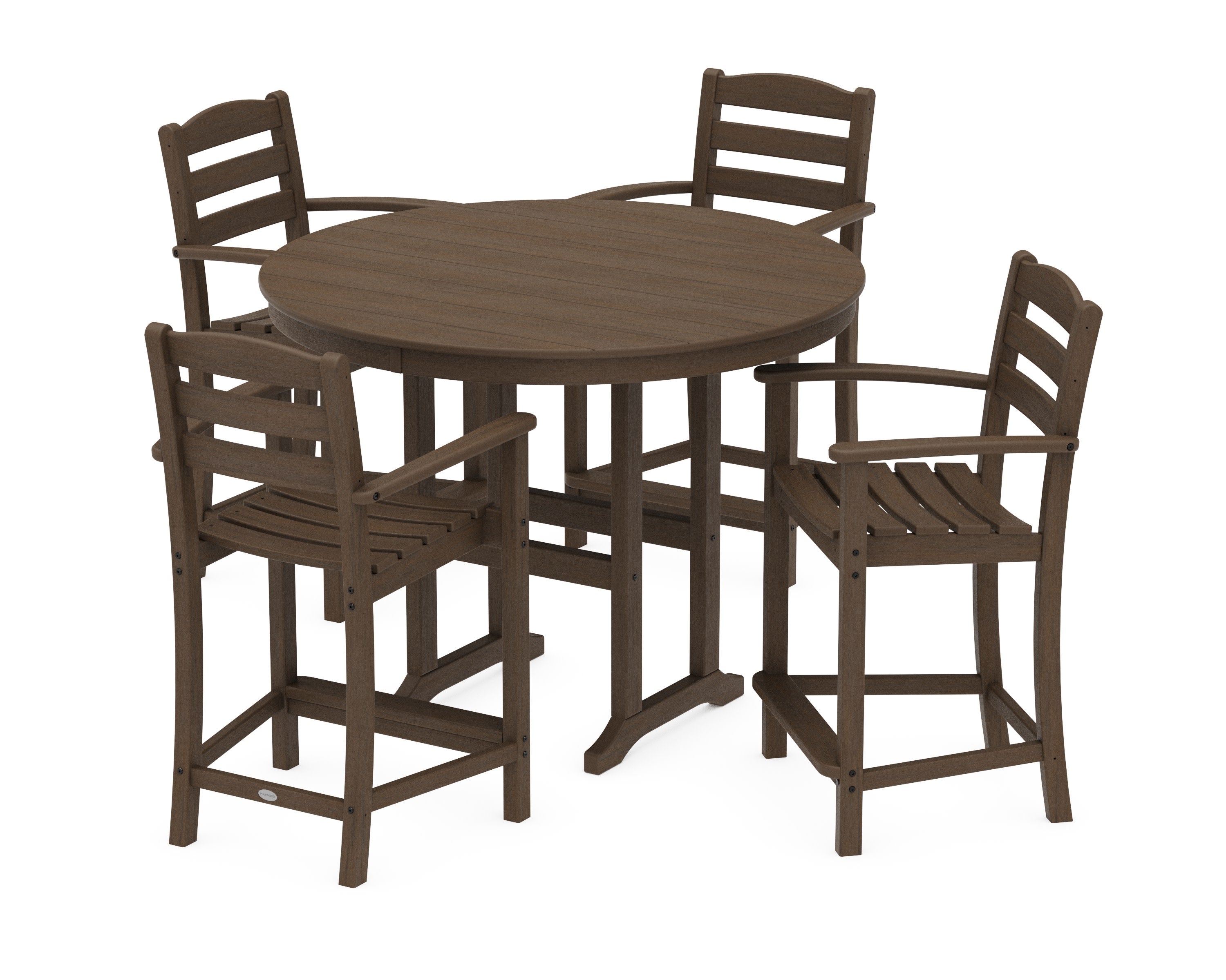 La Casa Caf 5-Piece Round Farmhouse Counter Set in Kona