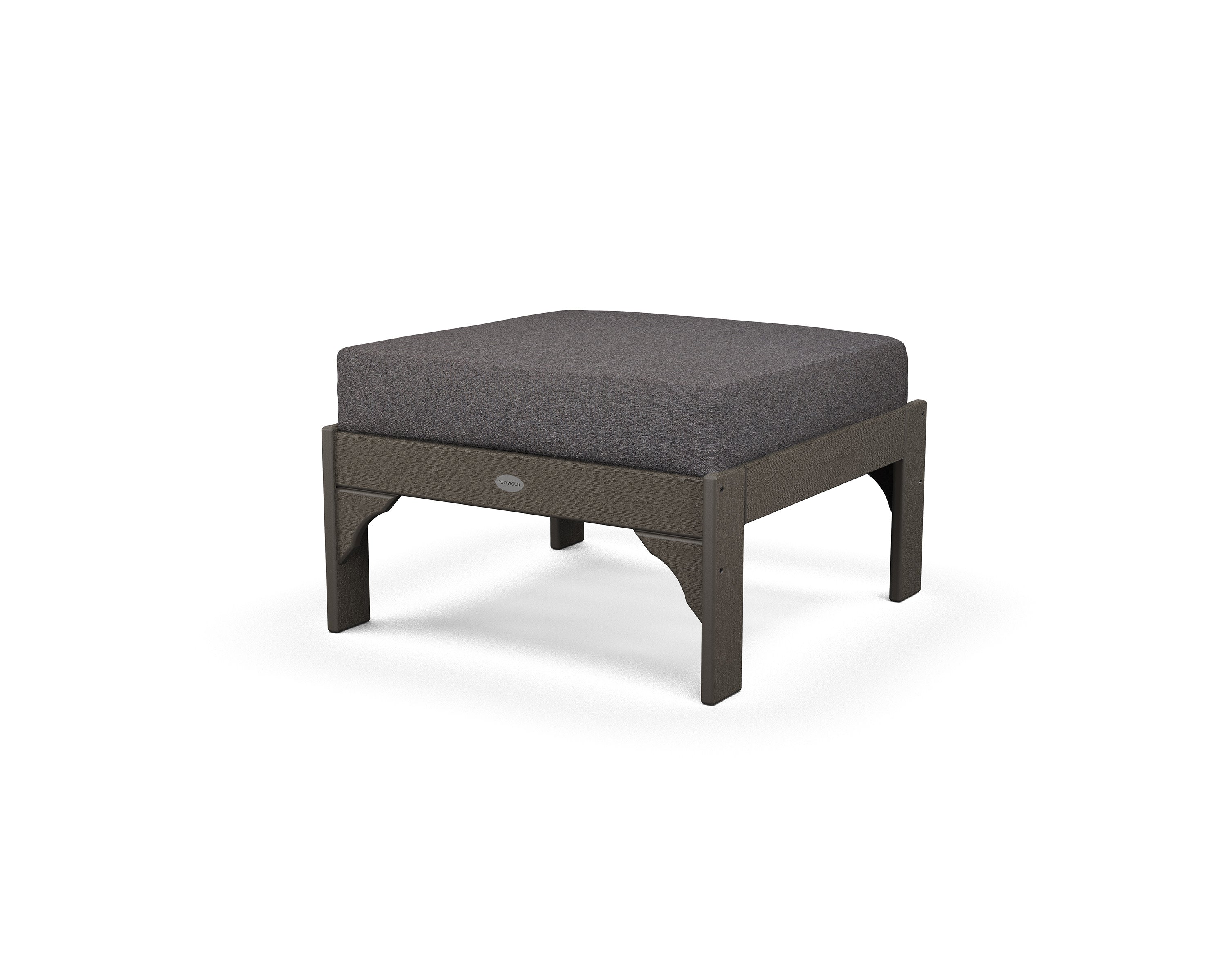 Vineyard Deep Seating Ottoman in Vintage Coffee / Ash Charcoal