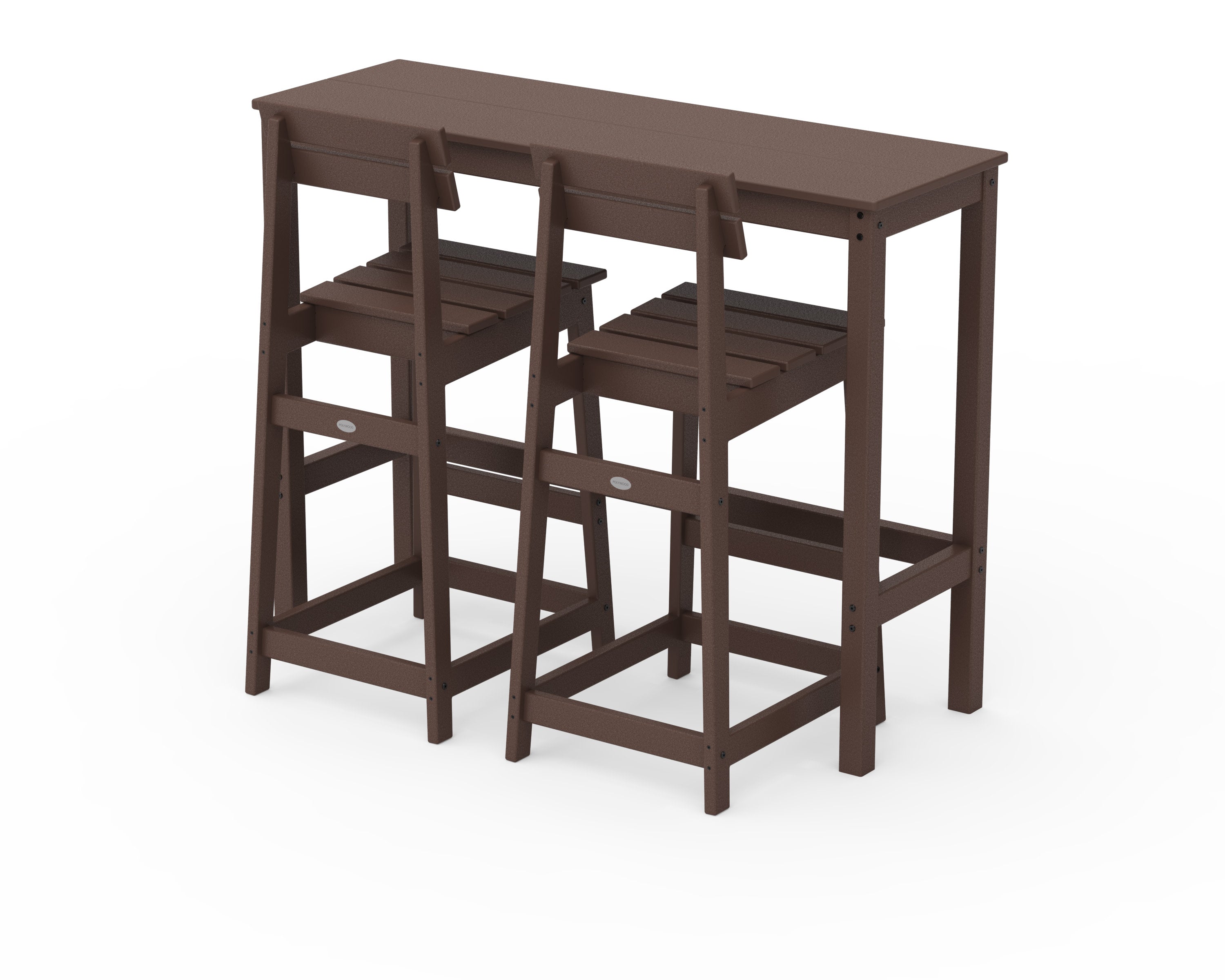 Modern Studio Plaza Bar Chair 3-Piece Balcony Set in Mahogany