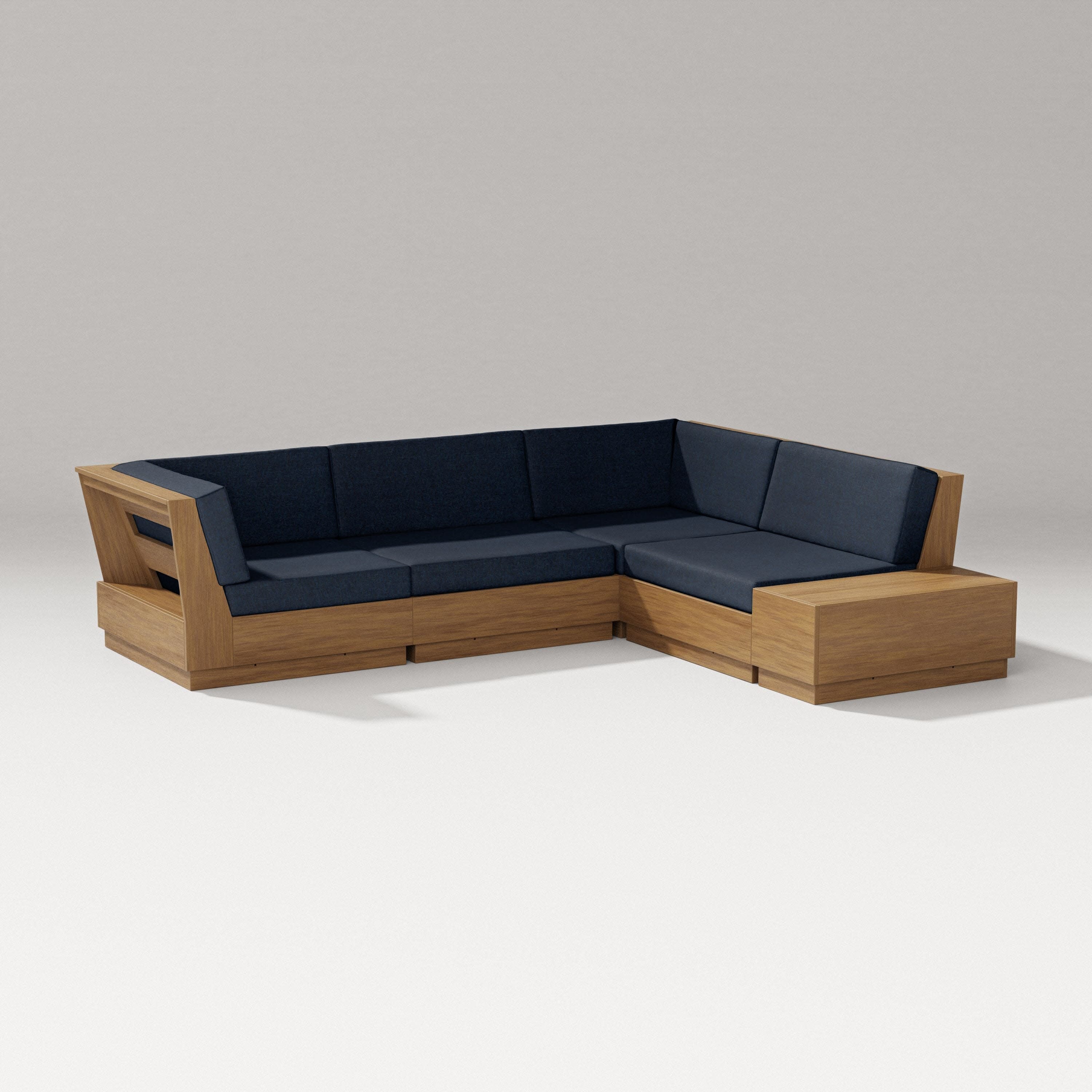 Elevate Corner Sectional in Natural / Marine Indigo