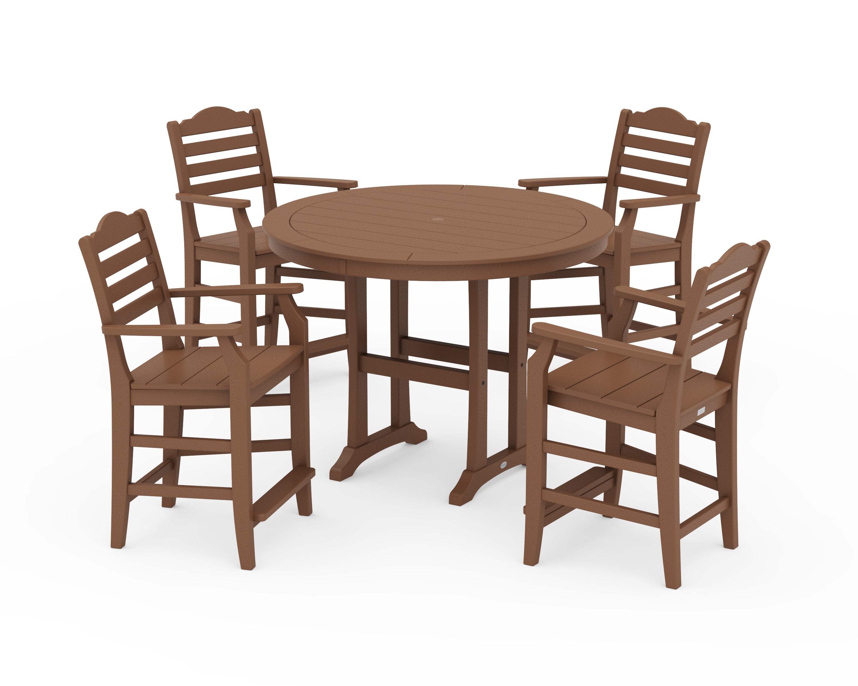 Savannah 5-Piece Round Counter Set in Teak