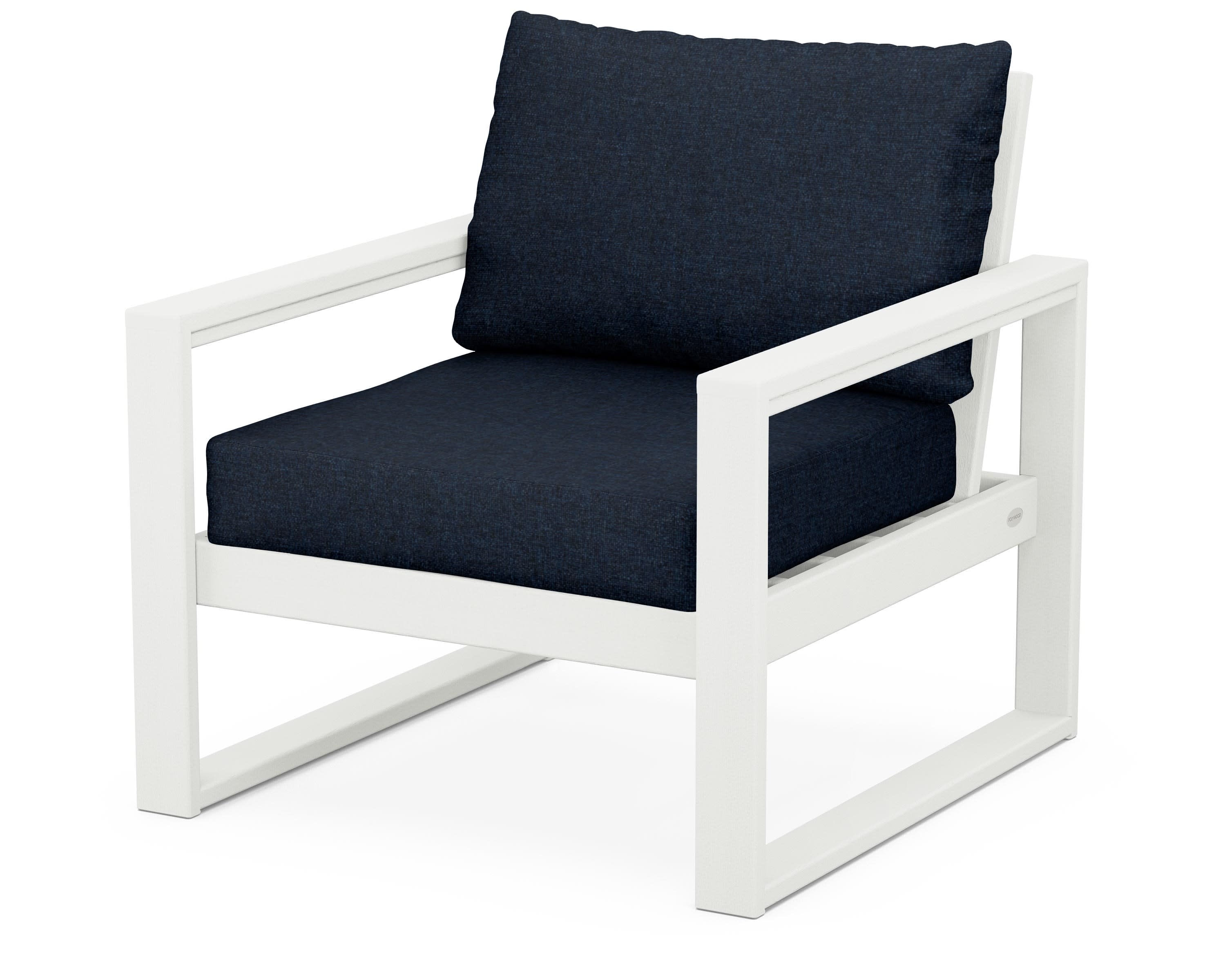 EDGE Club Chair in Vintage White / Marine Indigo
