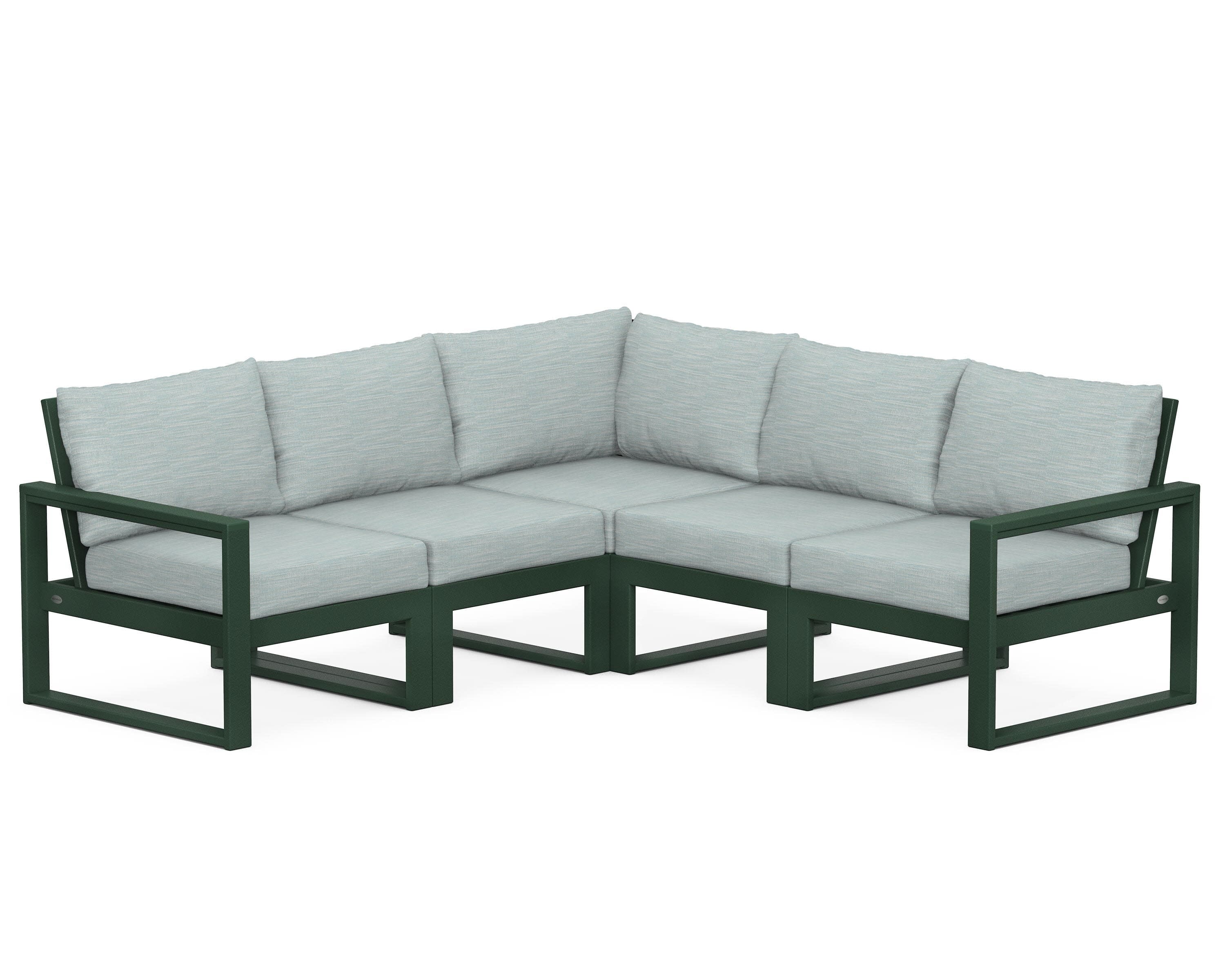 EDGE 5-Piece Modular Deep Seating Set in Green / Soothe Mist