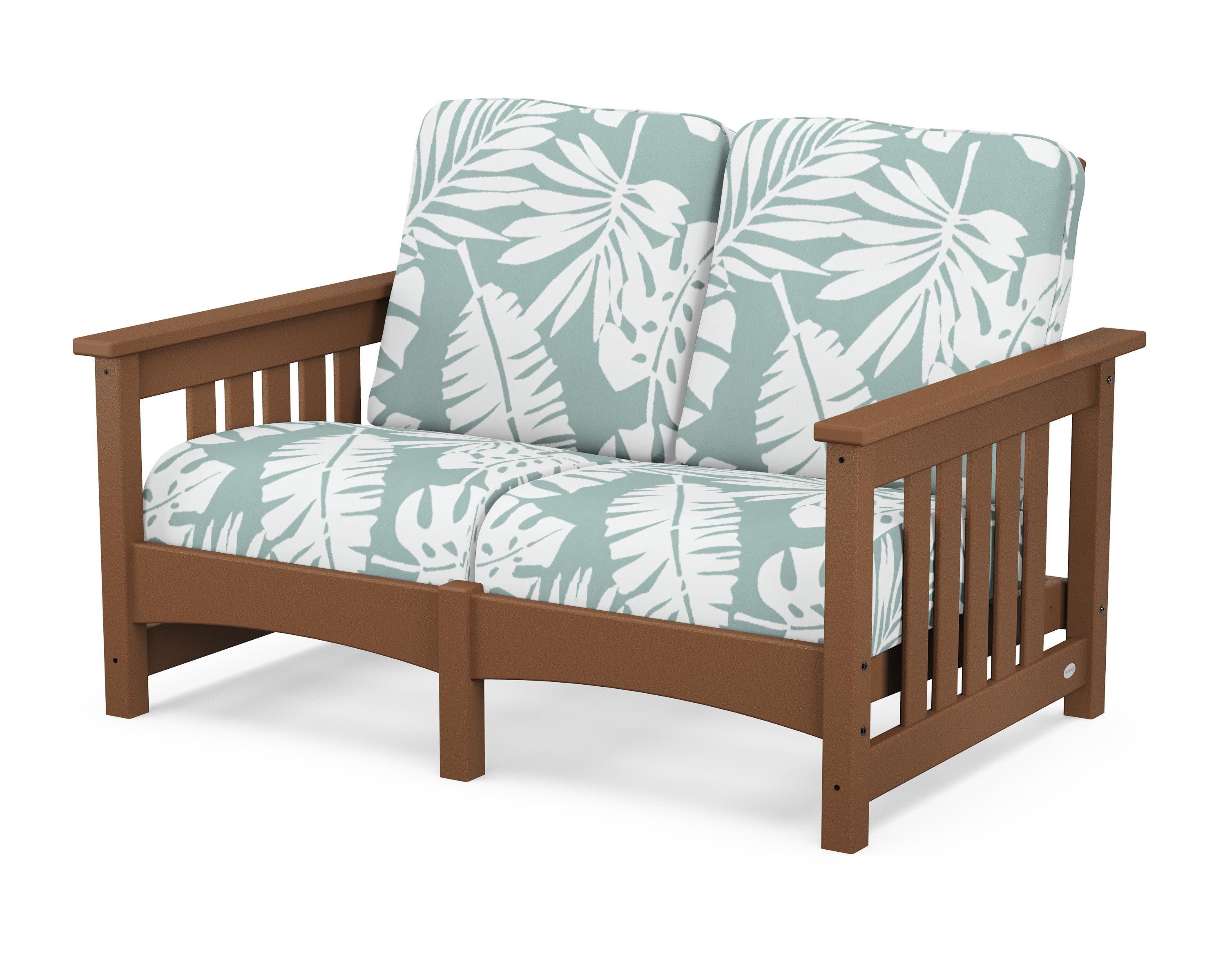 Club Mission Loveseat in Teak / Leaf Glacier Spa