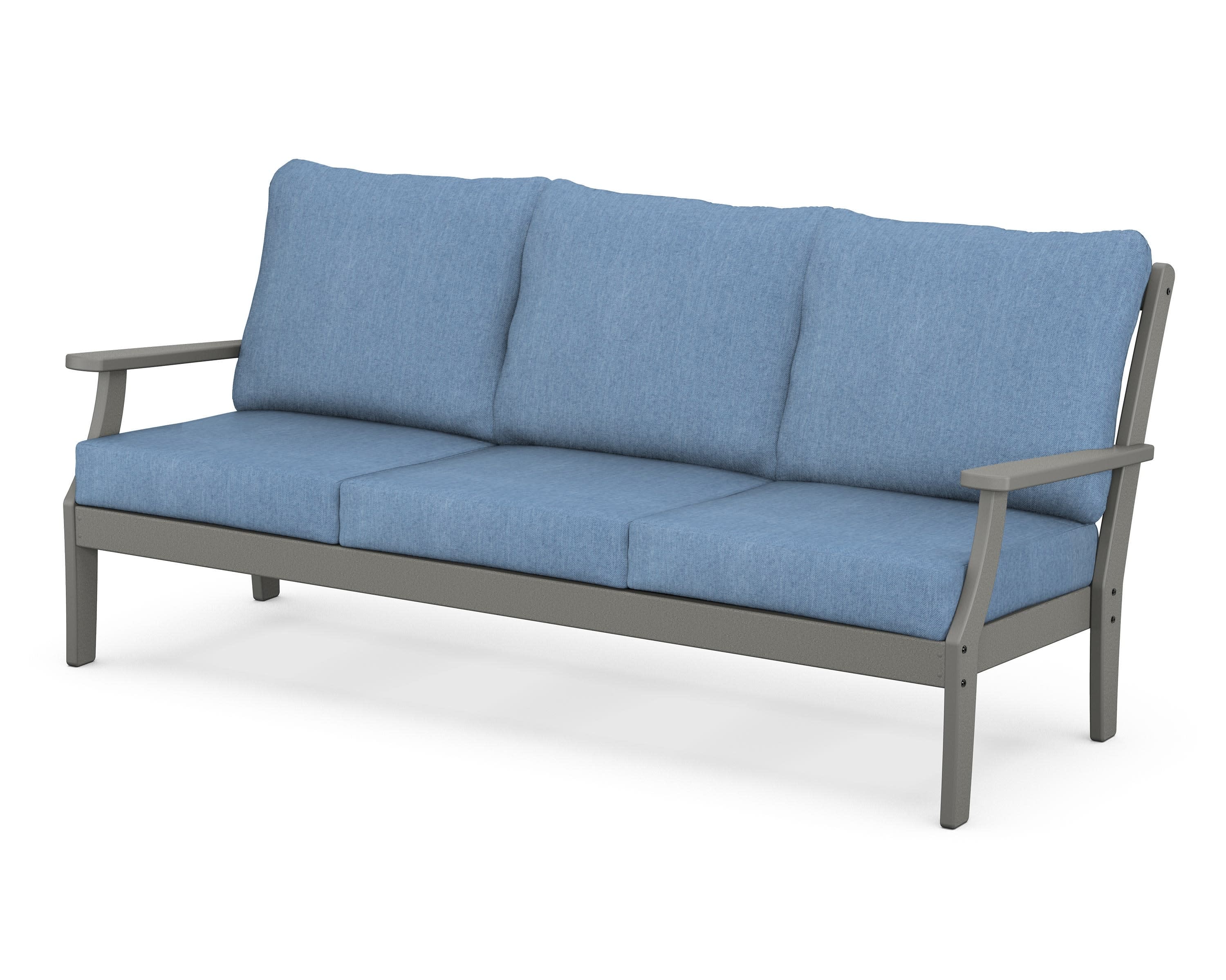 Braxton Deep Seating Sofa in Slate Grey / Sky Blue