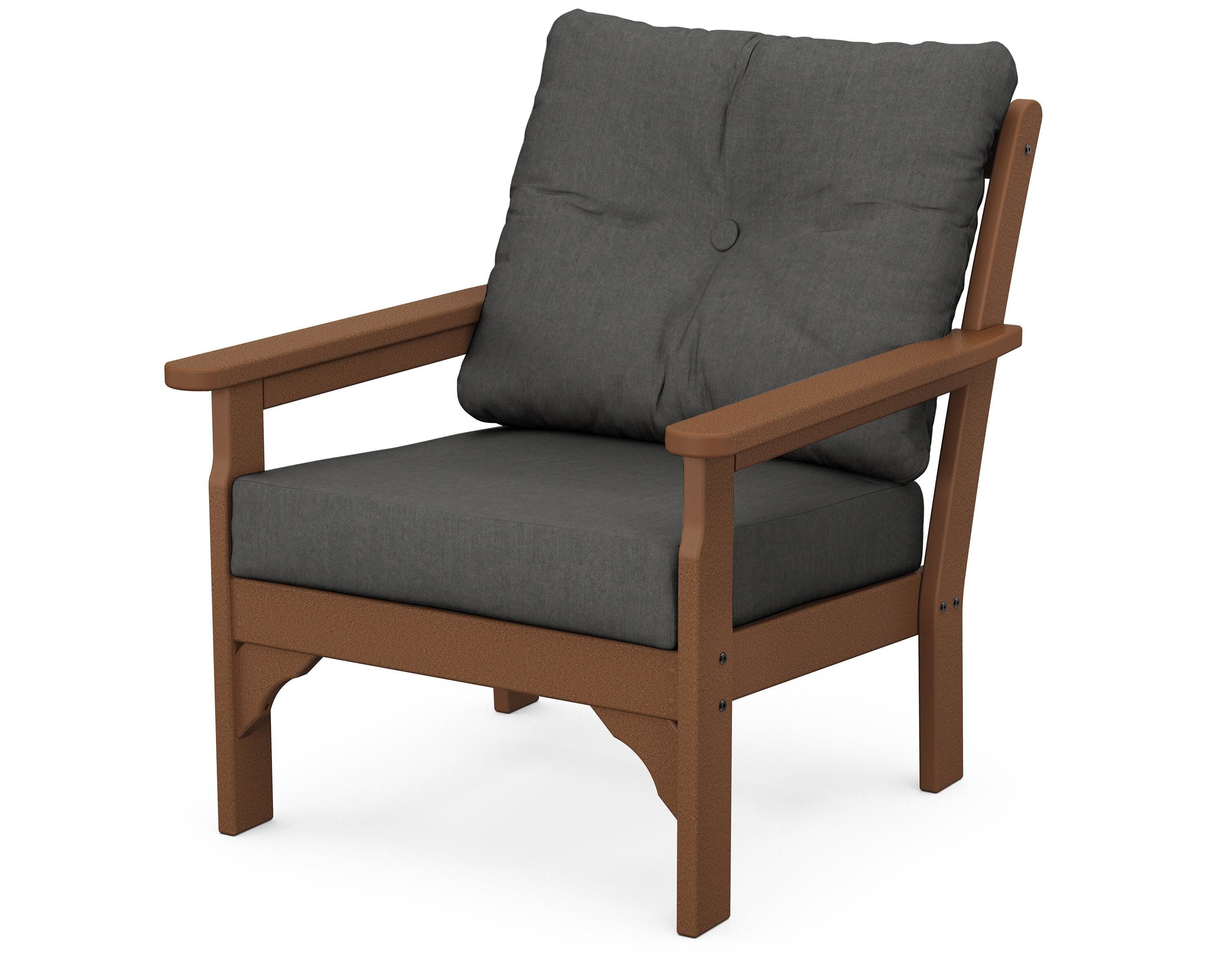 Vineyard Deep Seating Chair in Teak / Spectrum Carbon