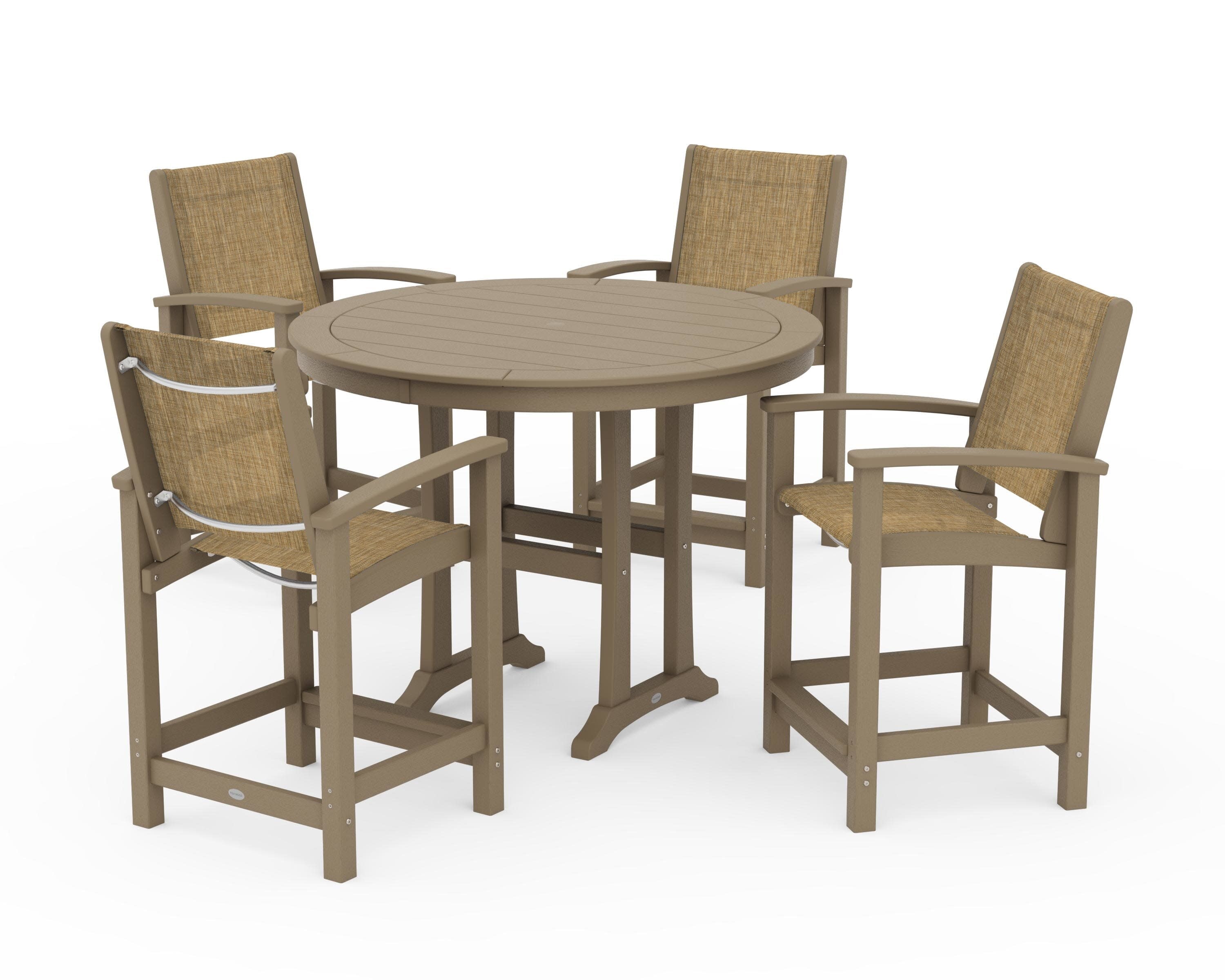 Coastal 5-Piece Counter Set in Vintage Sahara / Burlap Sling