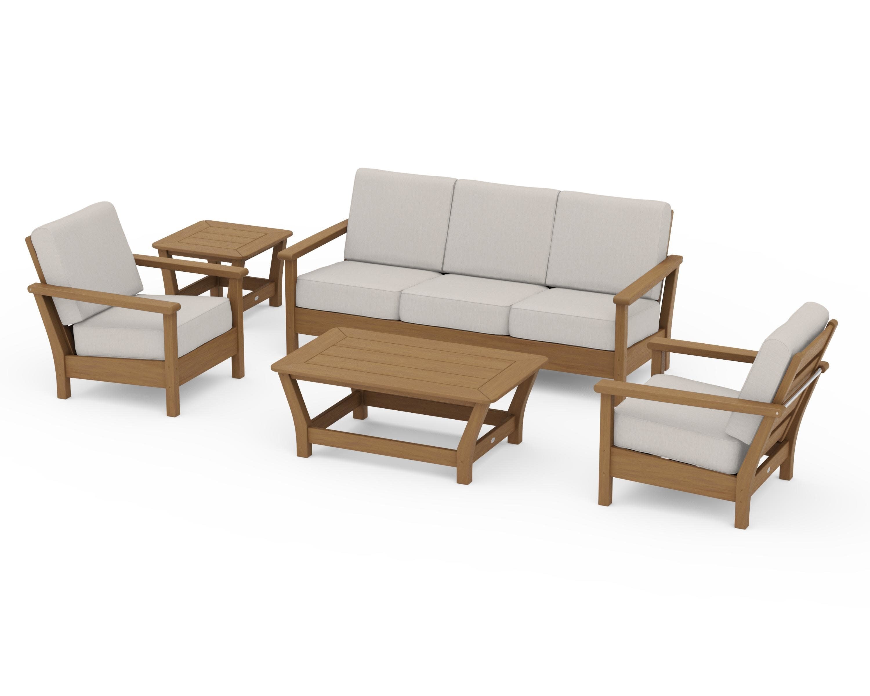 Harbour 5-Piece Deep Seating Set in Natural / Cast Ash