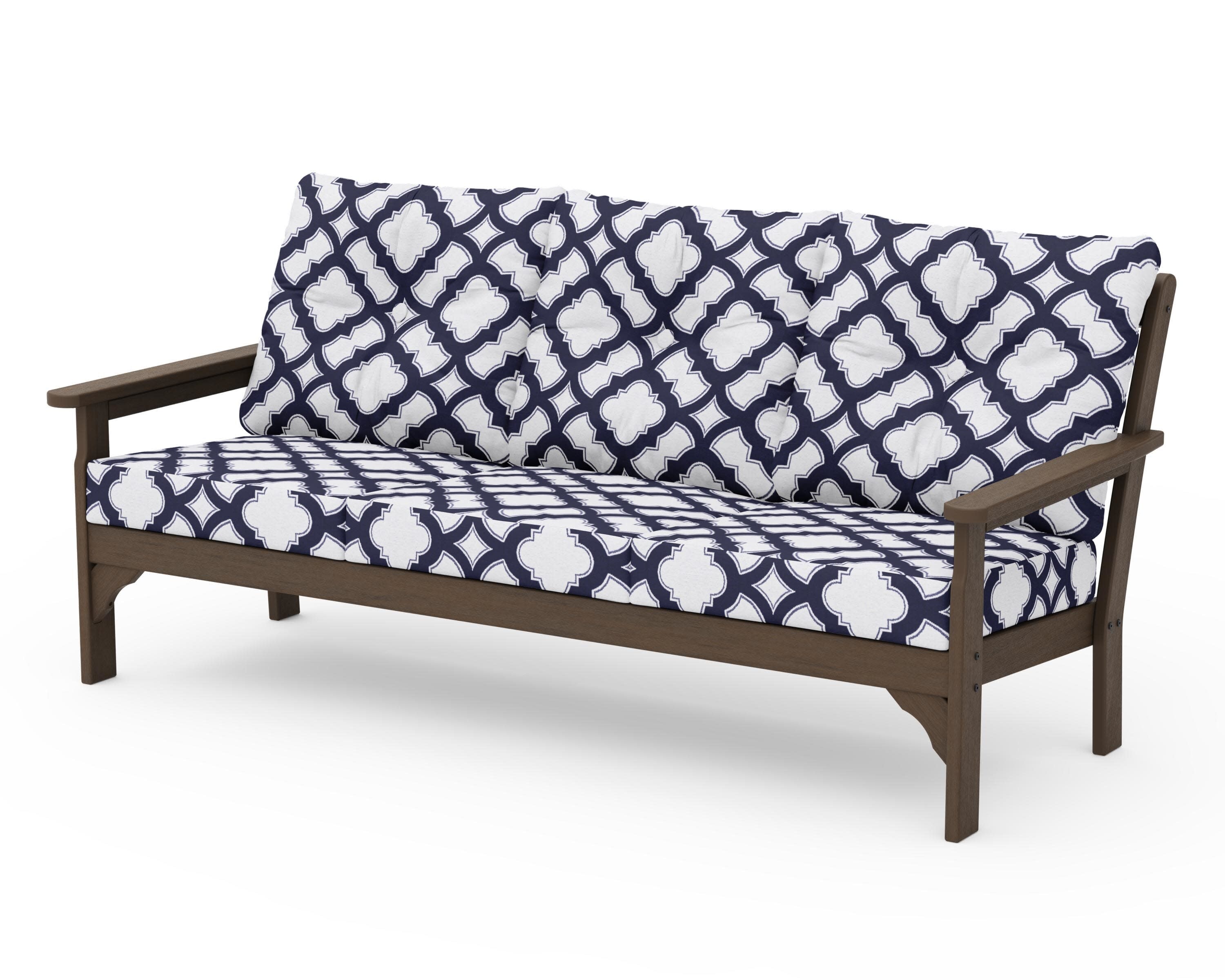 Vineyard Deep Seating Sofa in Kona / Trellis Navy