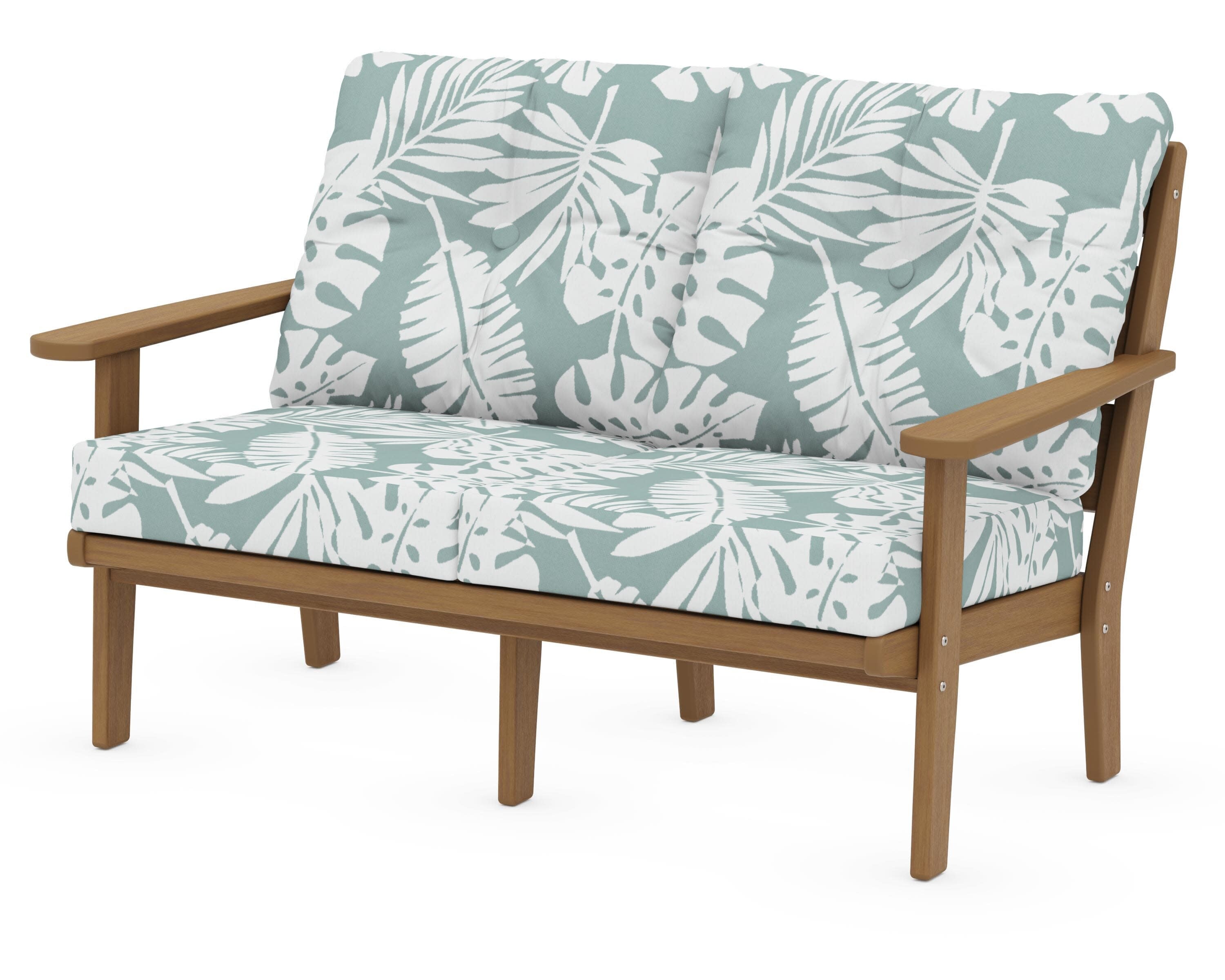 Lakeside Deep Seating Loveseat in Natural / Leaf Glacier Spa