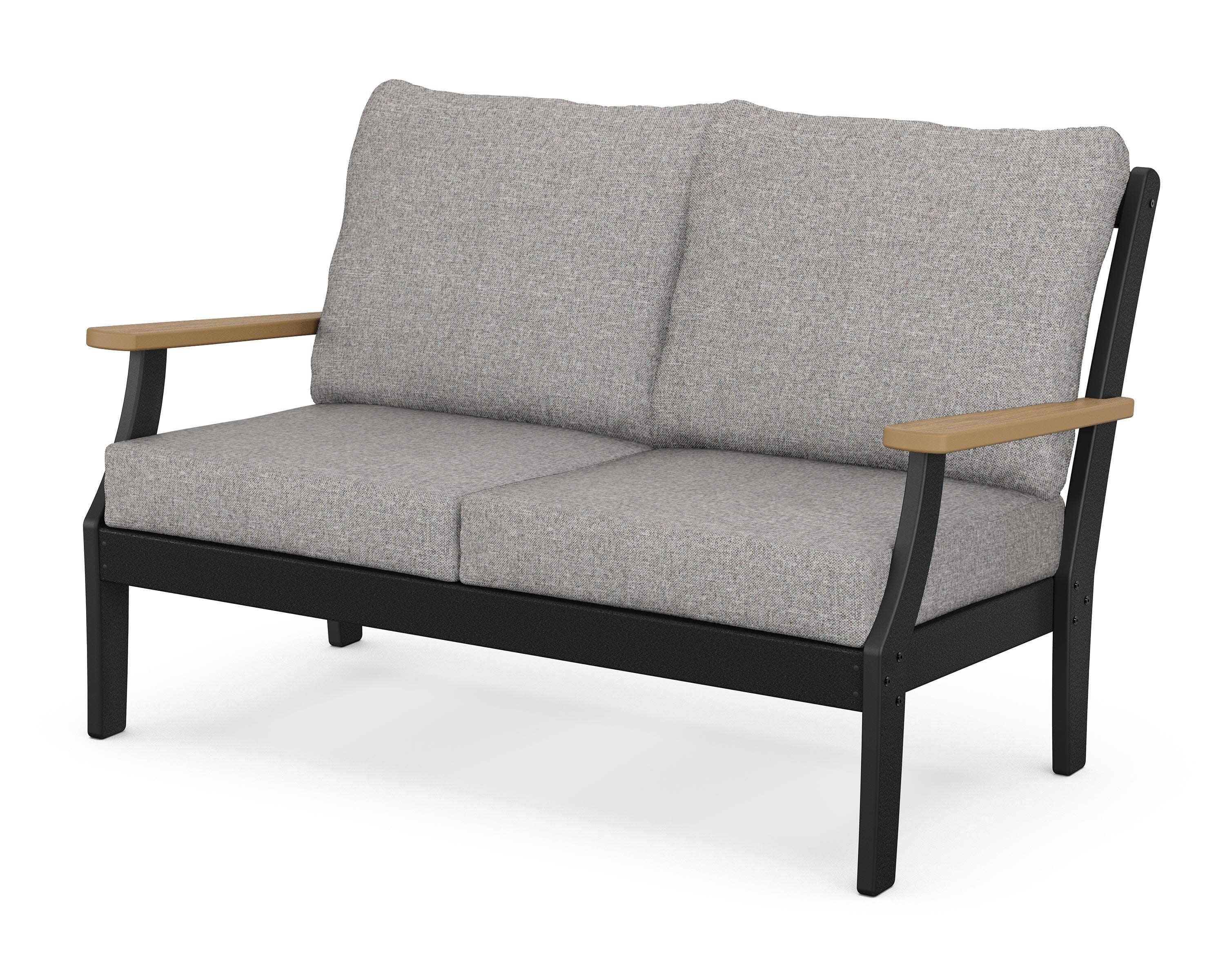 Braxton Deep Seating Loveseat in Black / Natural / Grey Mist