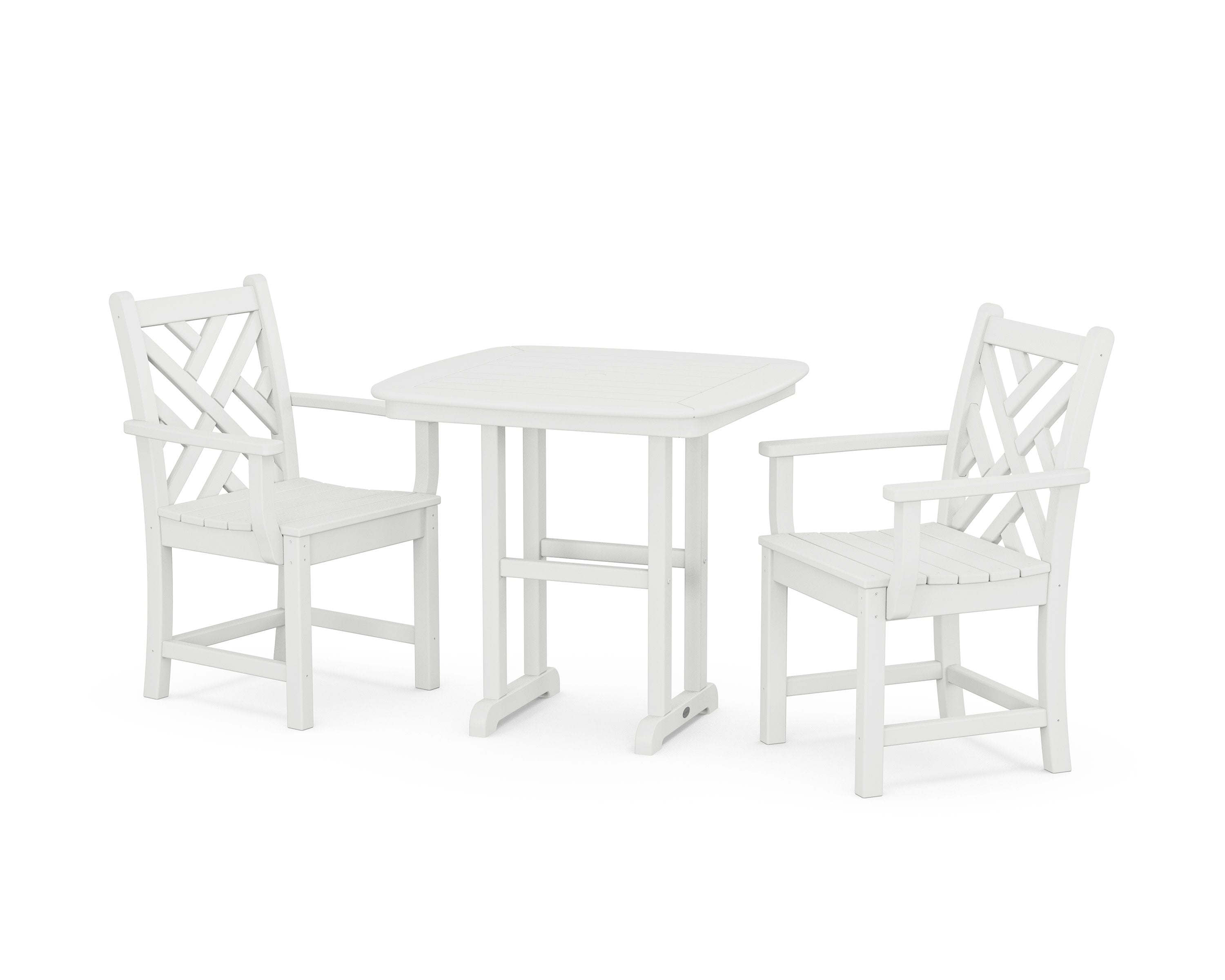 Chippendale 3-Piece Dining Set in White