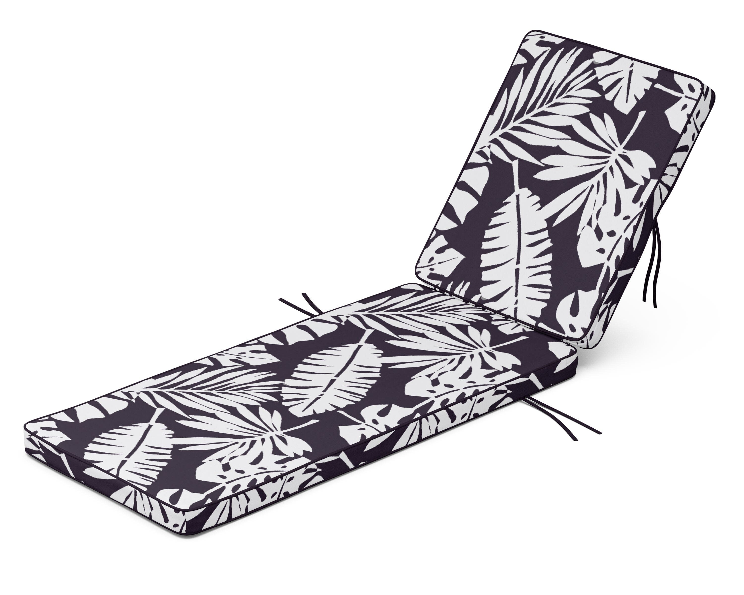 Acadia Chaise Cushion in Leaf Navy