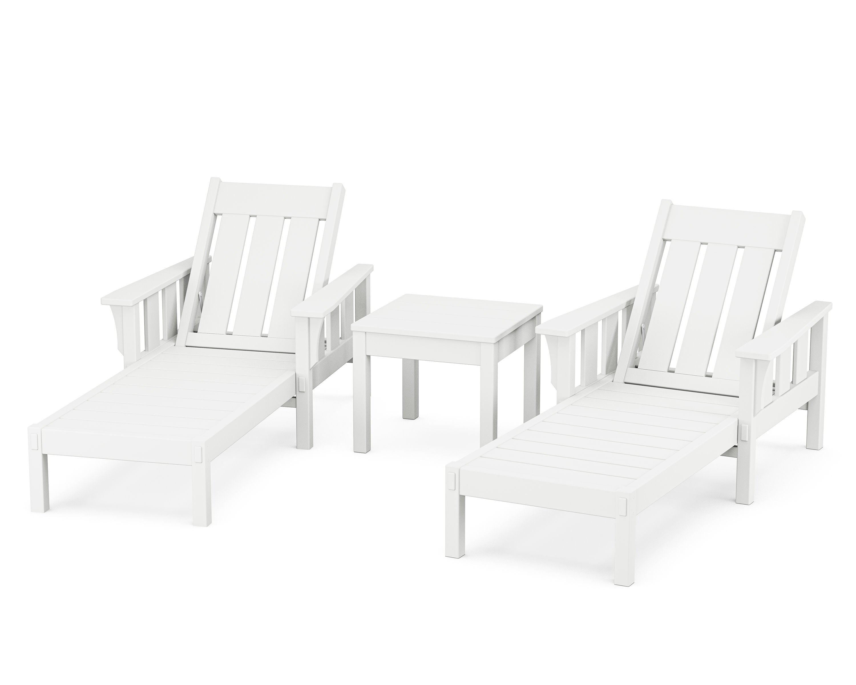 Acadia 3-Piece Chaise Set in White
