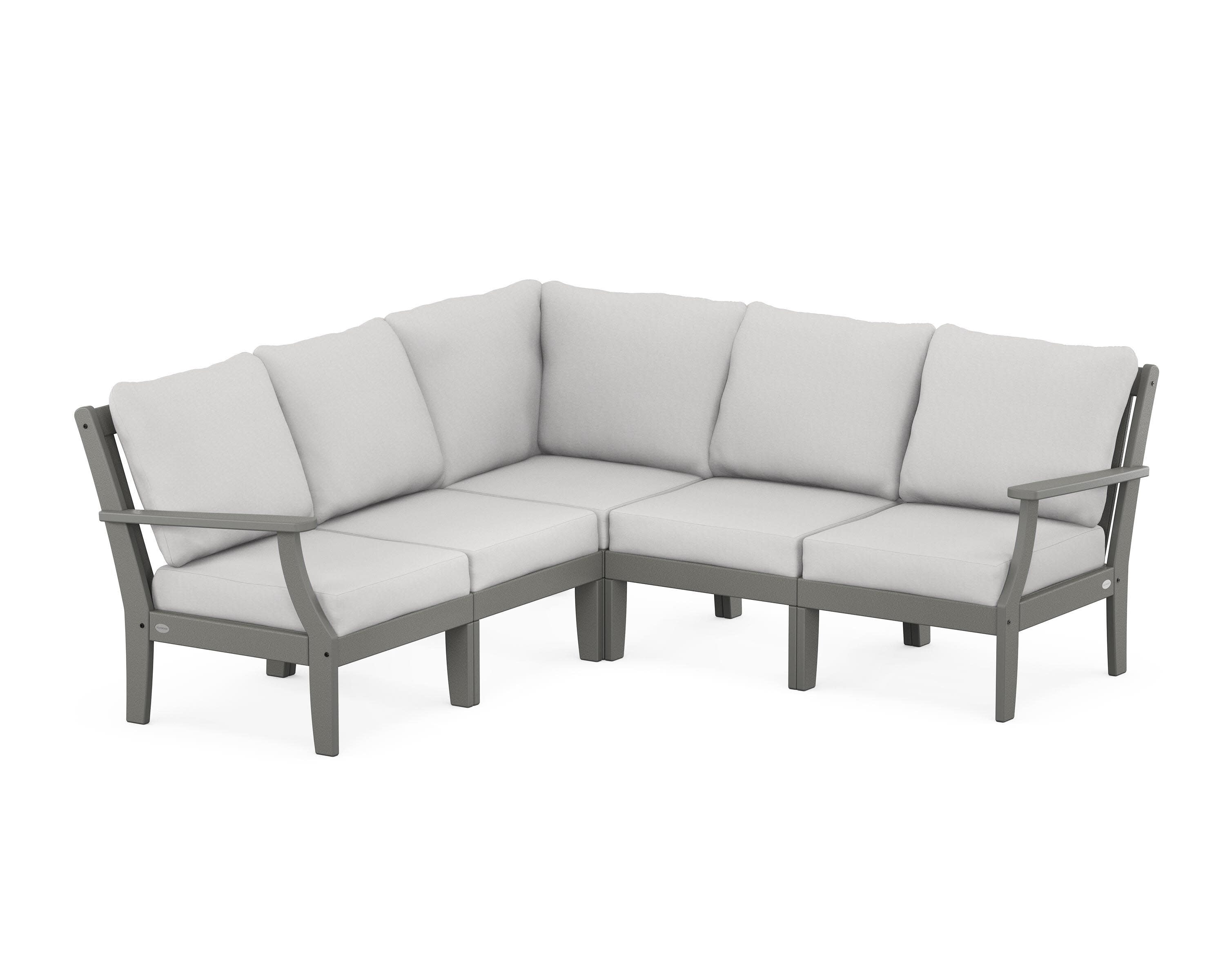Braxton Modular 5-Piece Deep Seating Set in Slate Grey / Diamond in the Rough