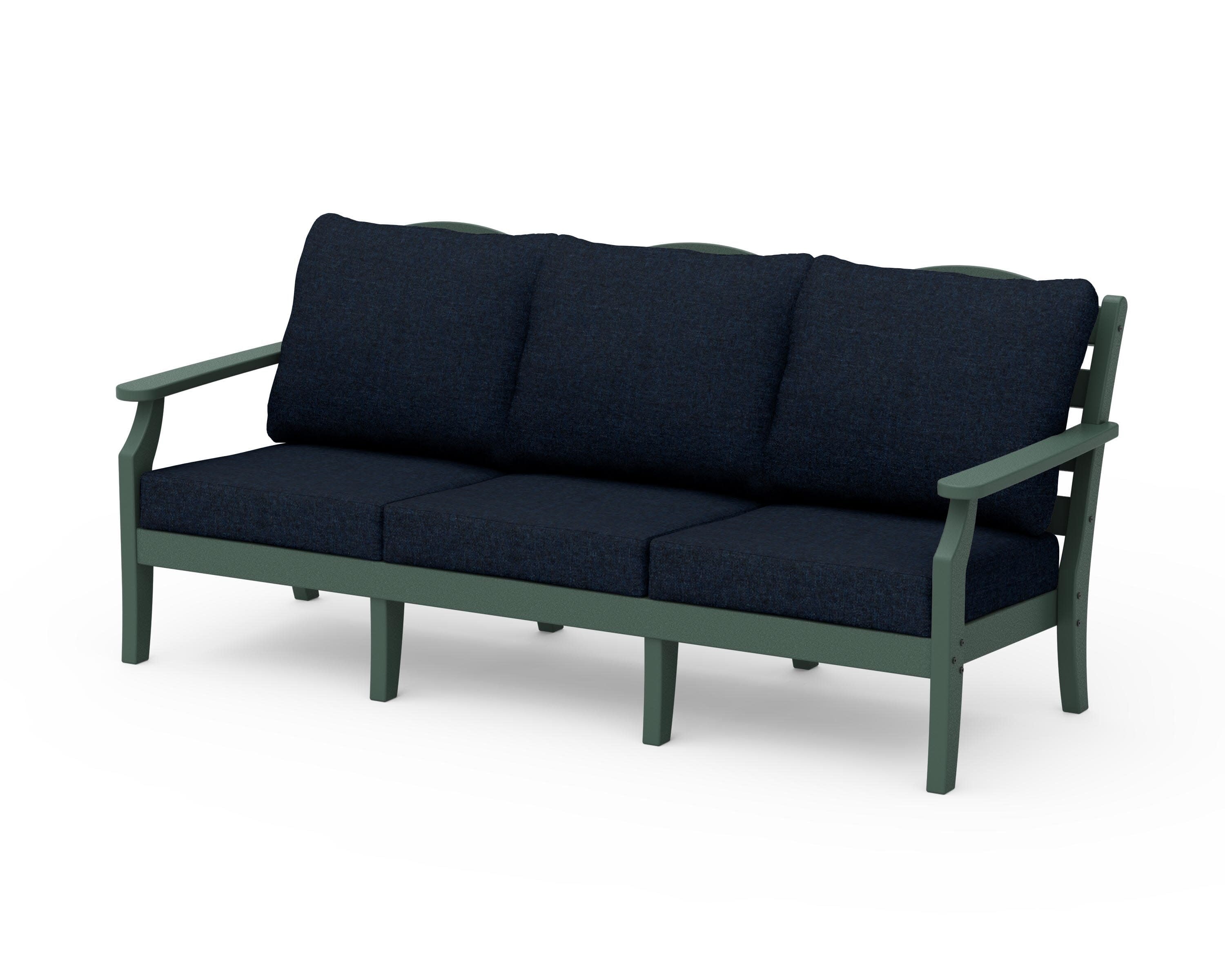 Savannah Deep Seating Sofa in Green / Marine Indigo