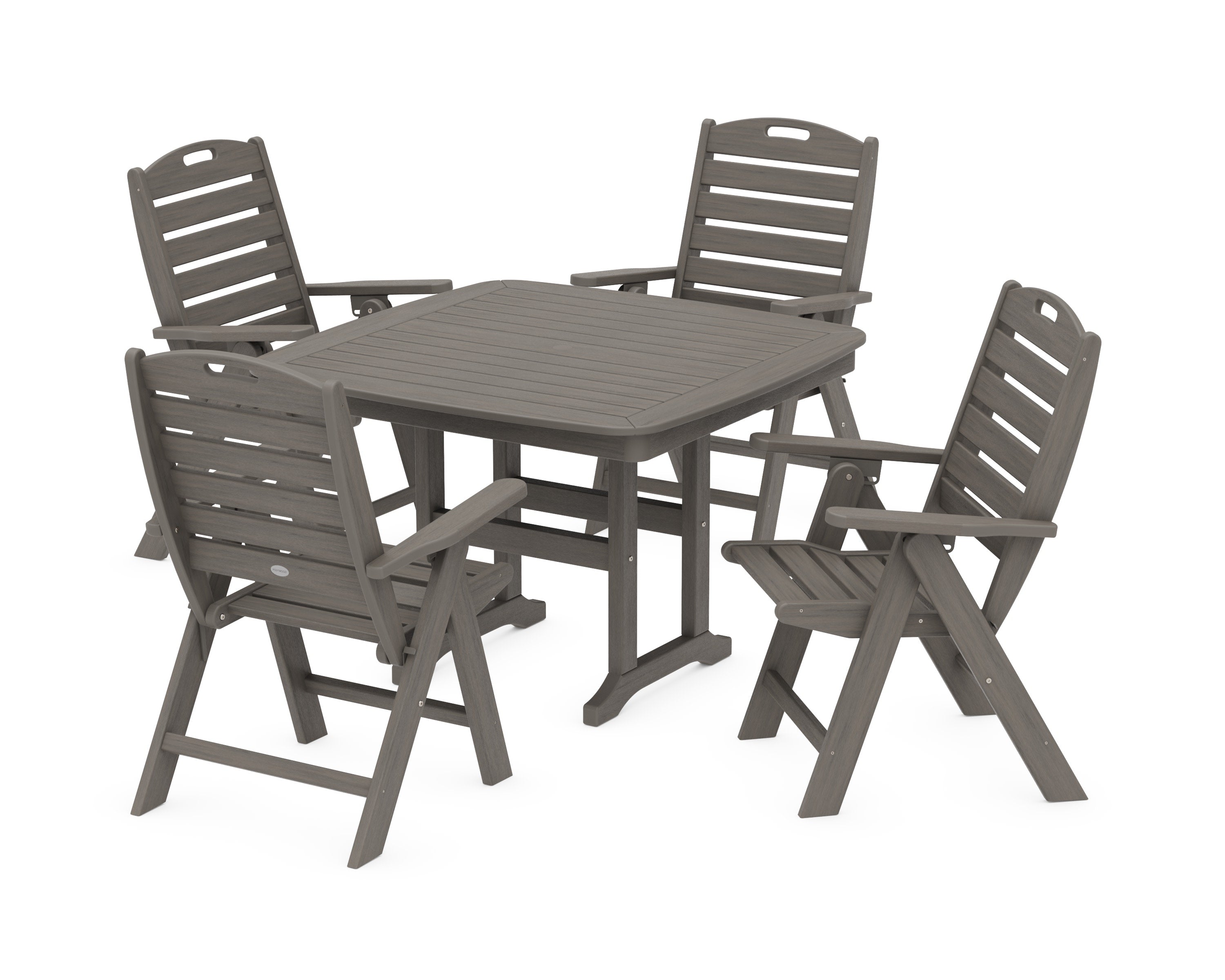 Nautical Highback Chair 5-Piece Dining Set in Driftwood