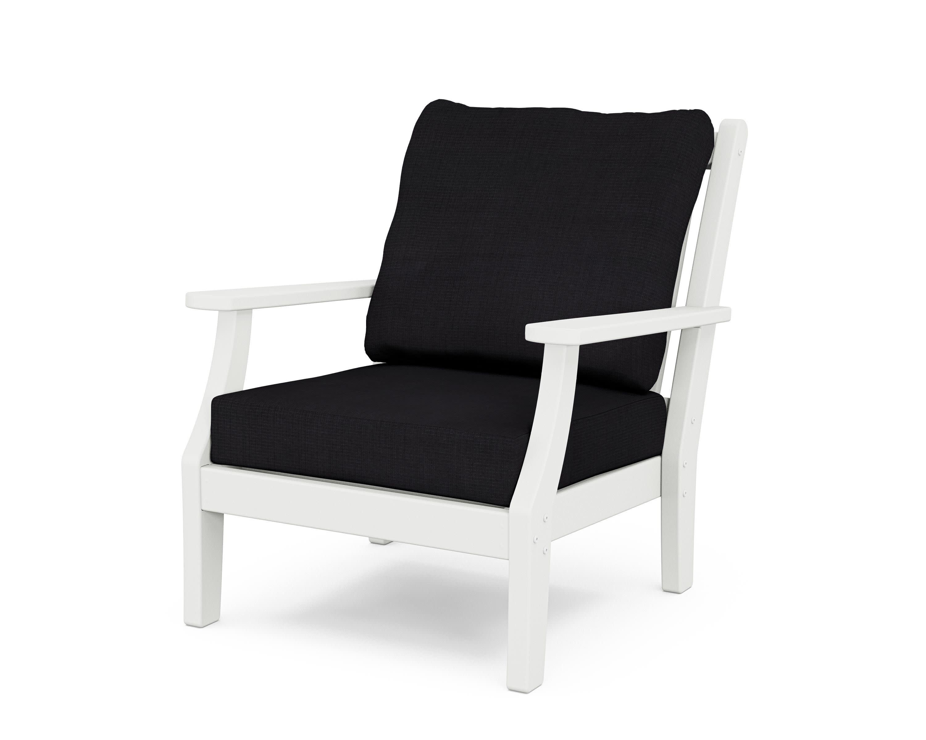 Wovendale Deep Seating Chair in White / Midnight Linen
