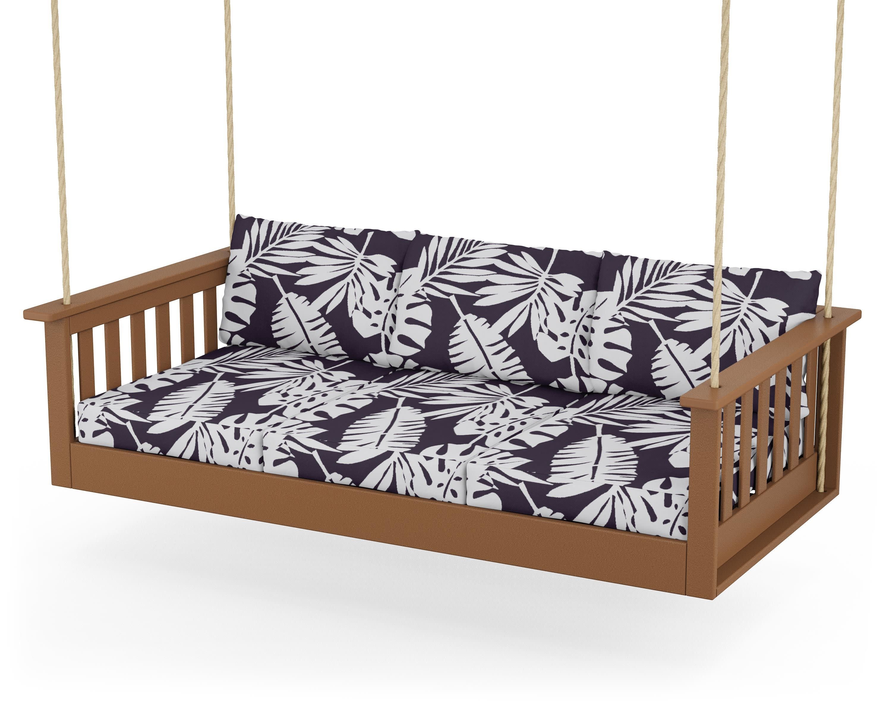 Vineyard Daybed Swing in Teak / Leaf Navy
