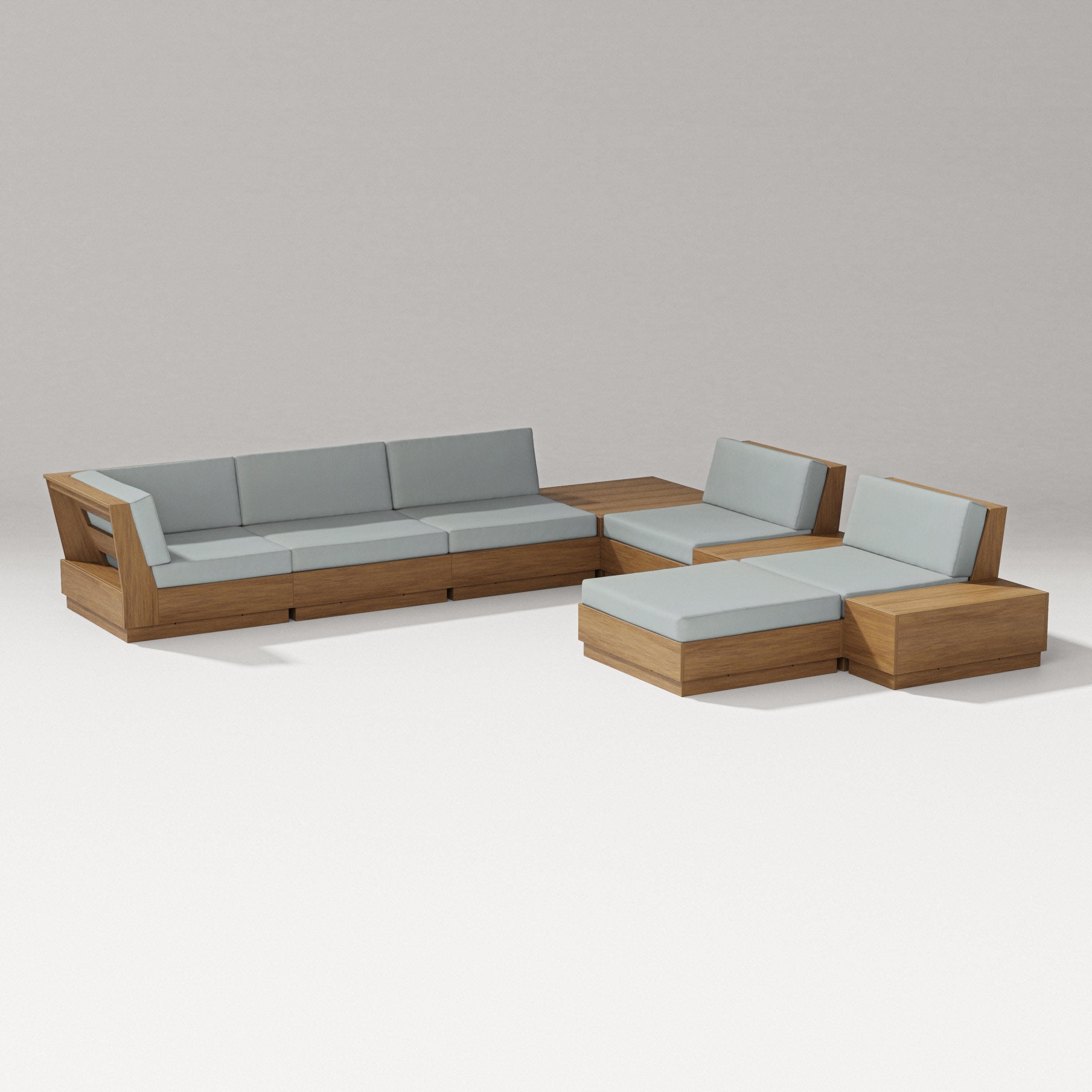 Elevate 9-Piece Conversation Sectional in Natural / Spa