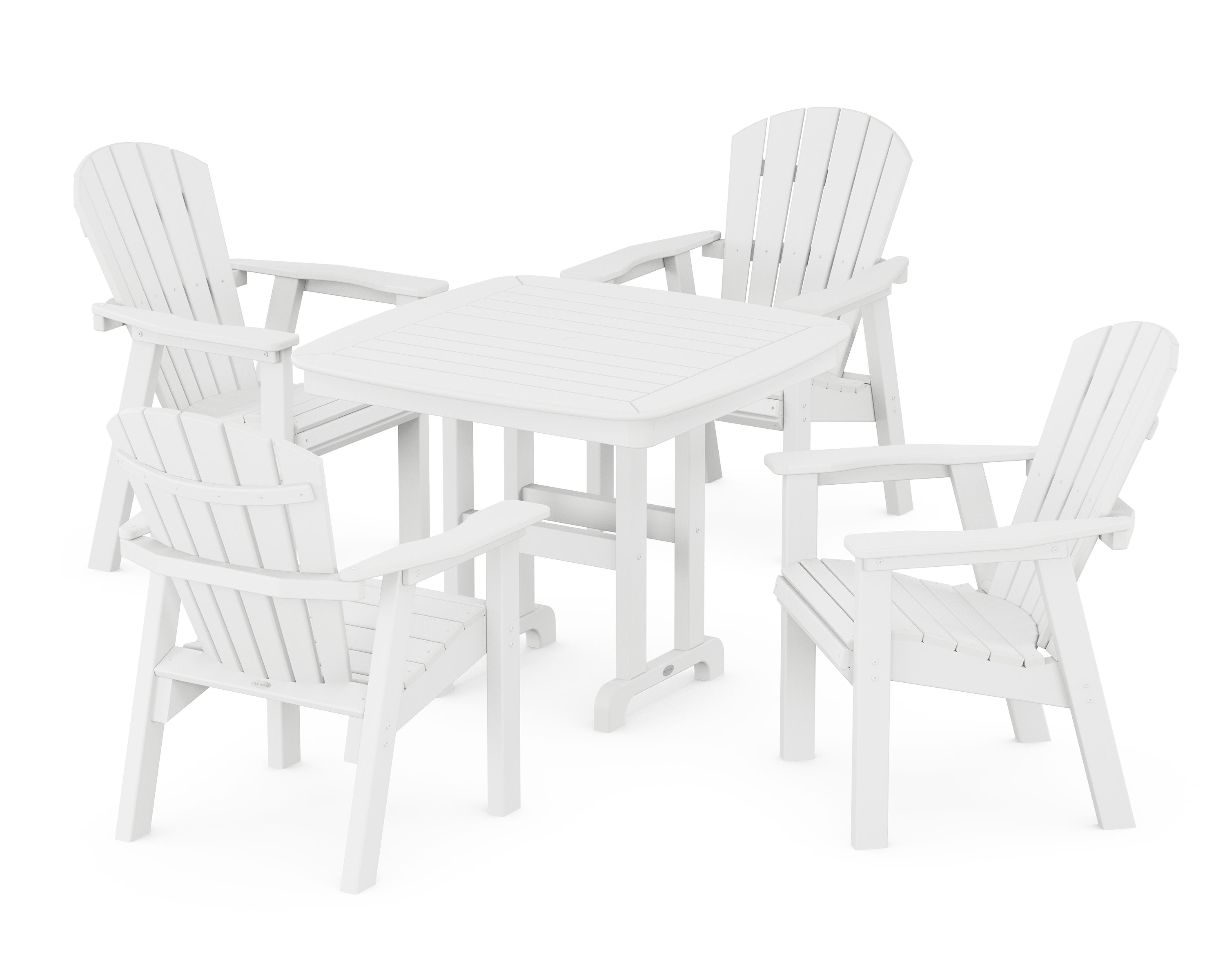 Seashell 5-Piece Dining Set in White
