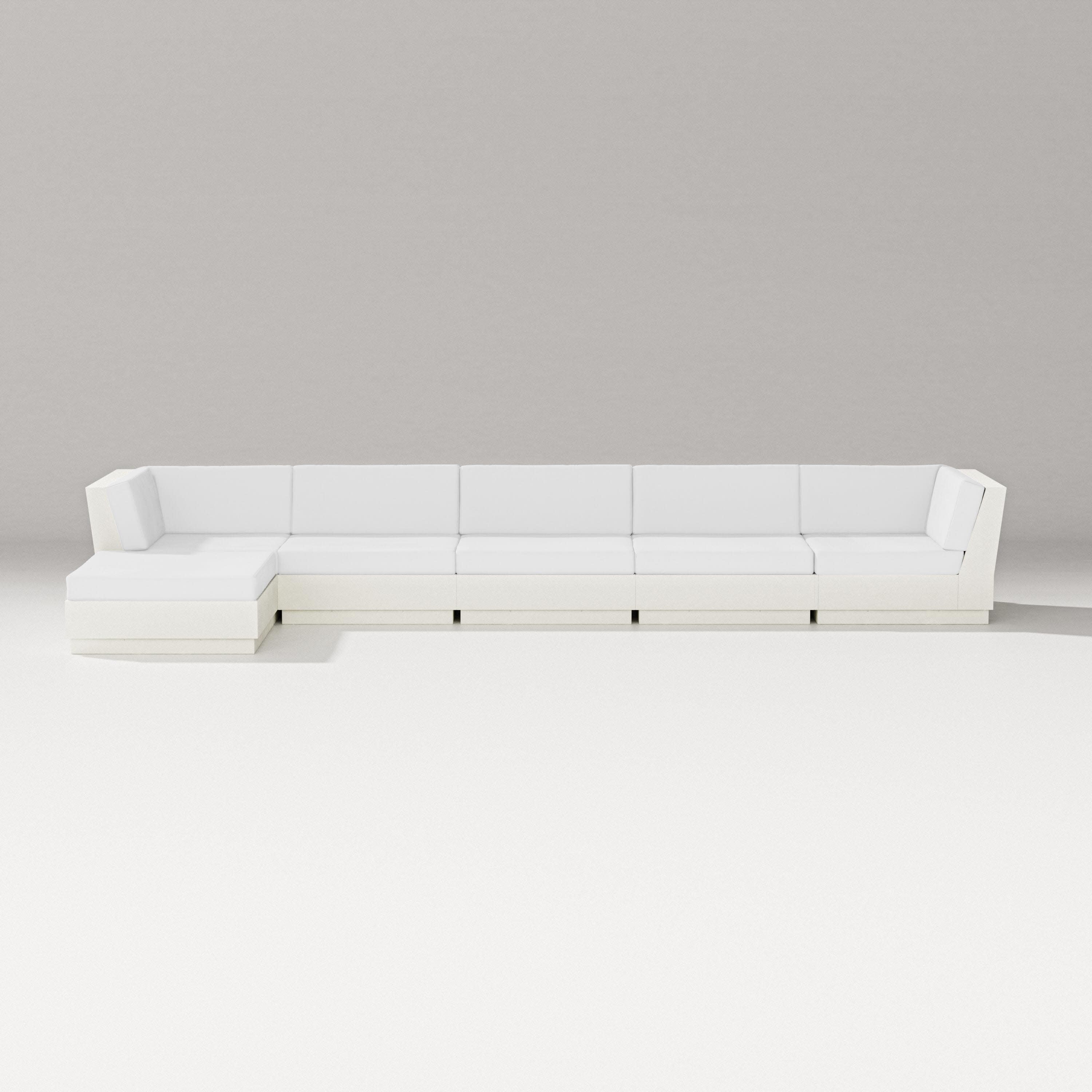 Elevate 6-Piece Chaise Sectional in Vintage White / Natural