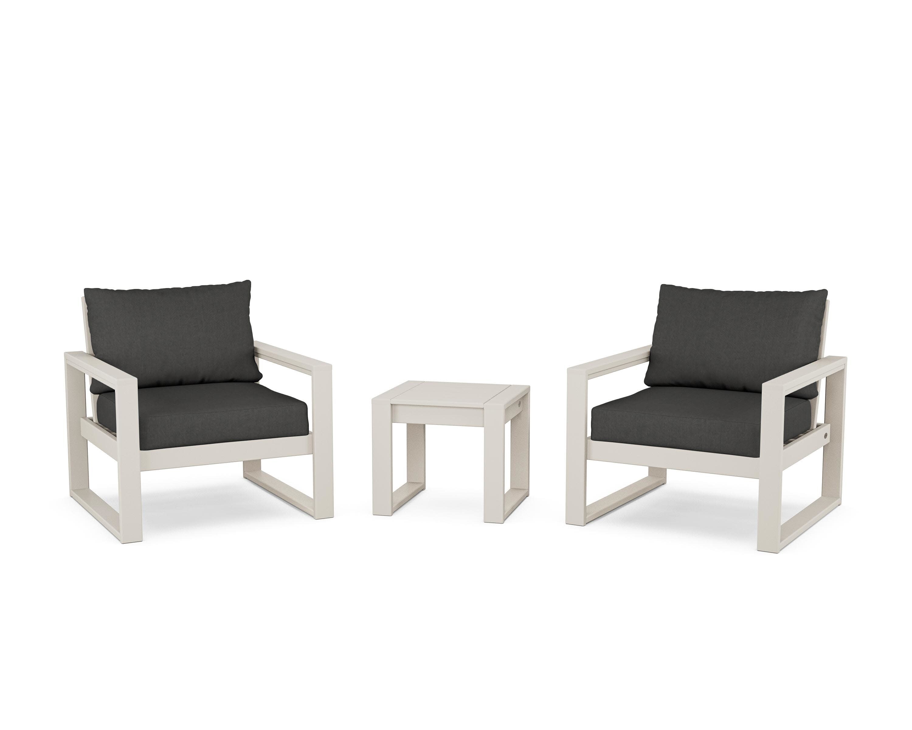 EDGE Sectional 3-Piece Deep Seating Set in Sand / Spectrum Carbon
