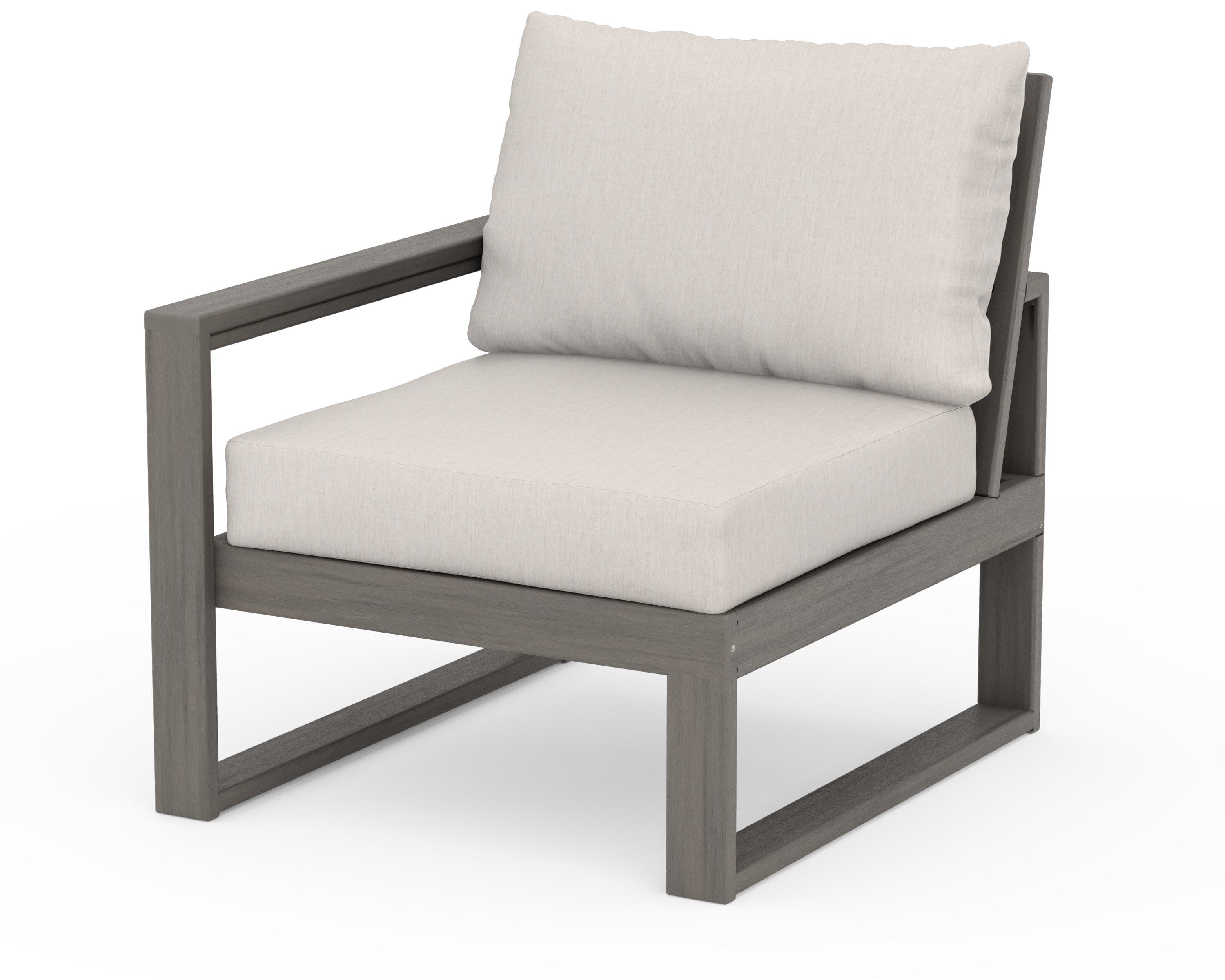 EDGE Modular Left Arm Chair in Driftwood / Cast Ash