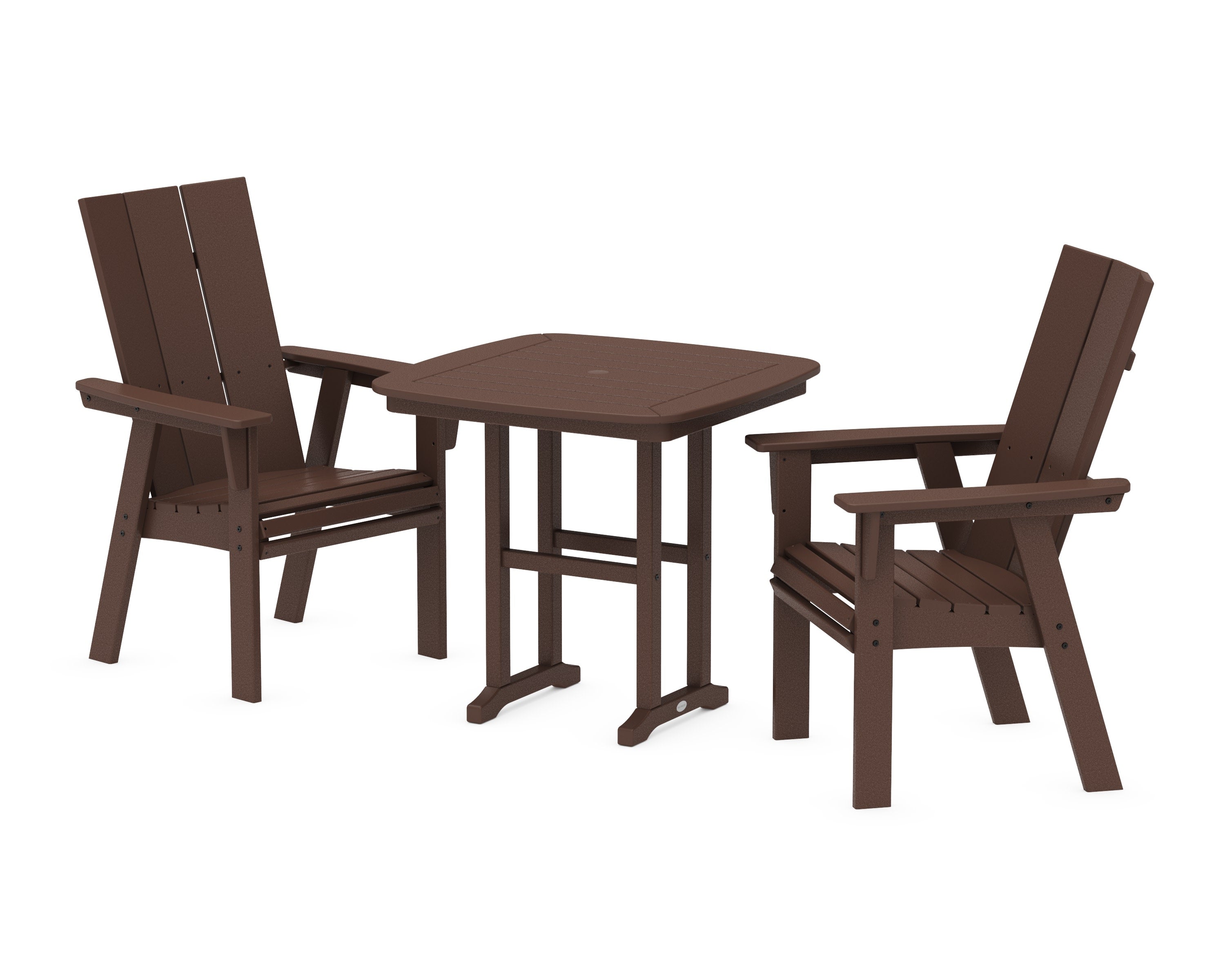 Modern Adirondack 3-Piece Dining Set in Mahogany