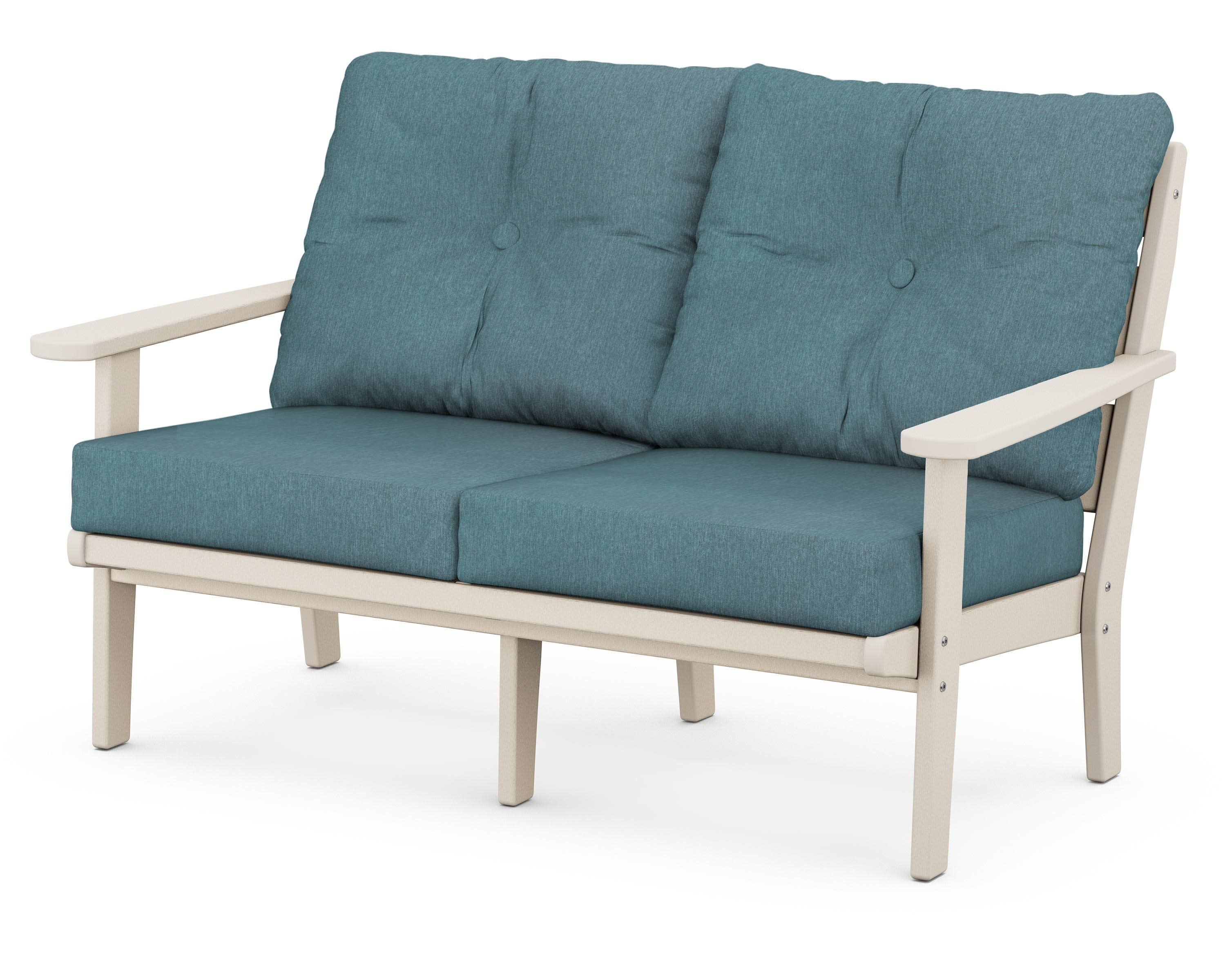 Lakeside Deep Seating Loveseat in Sand / Ocean Teal