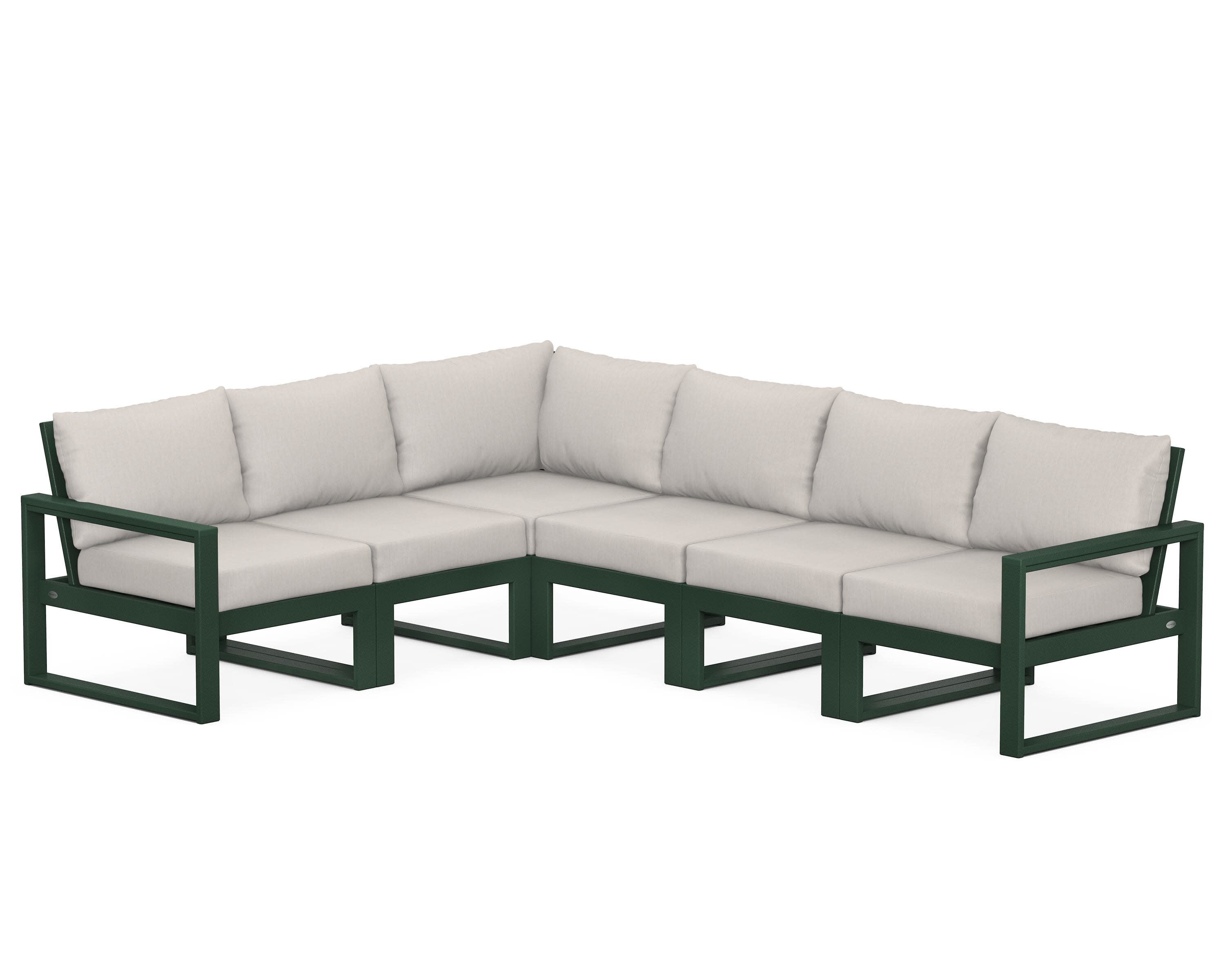 EDGE 6-Piece Modular Deep Seating Set in Green / Cast Ash