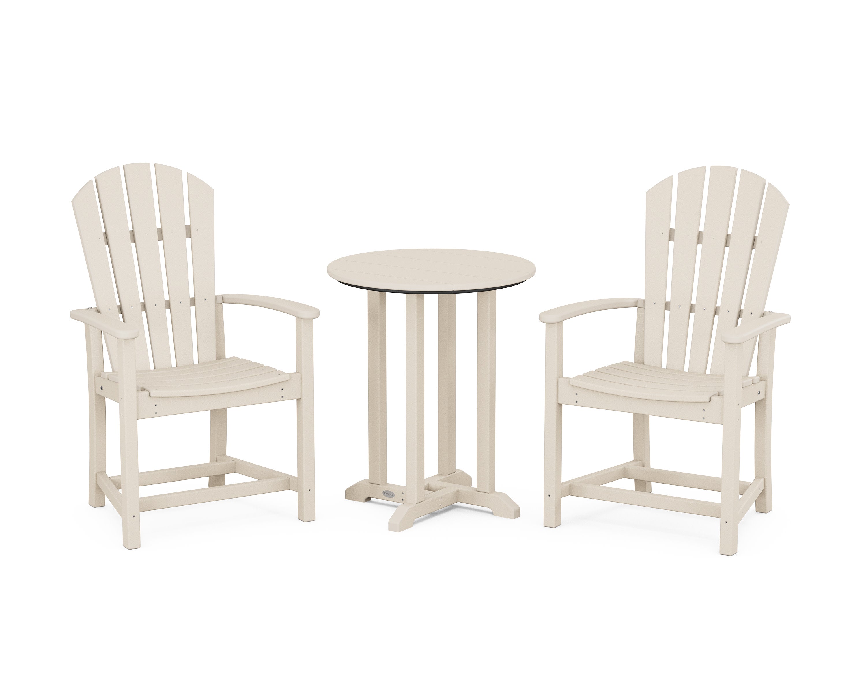 Palm Coast 3-Piece Round Farmhouse Bistro Dining Set in Sand