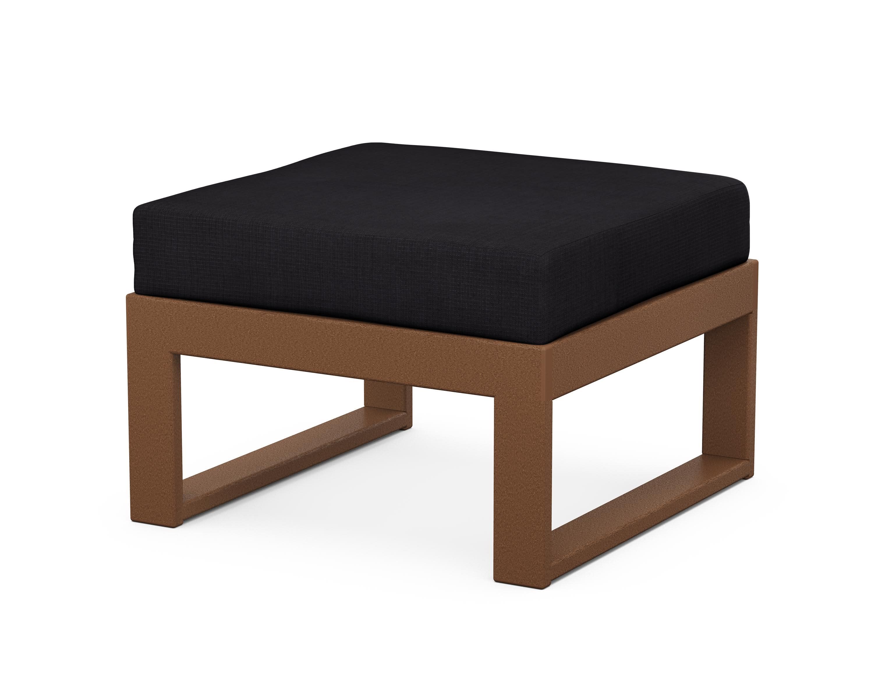 Modular Ottoman - Modern in Teak / Midnight Linen