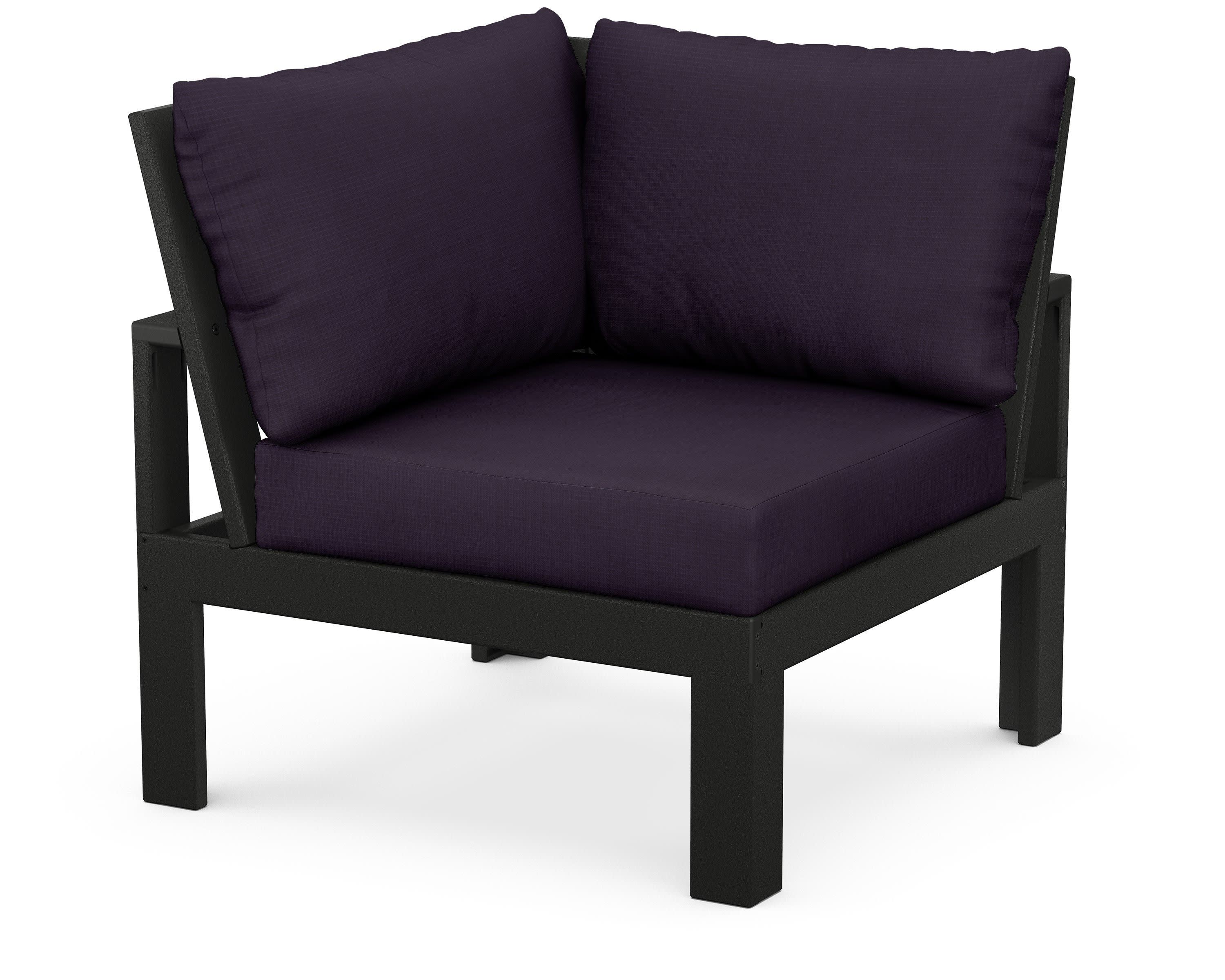 Modular Corner Chair in Black / Navy Linen