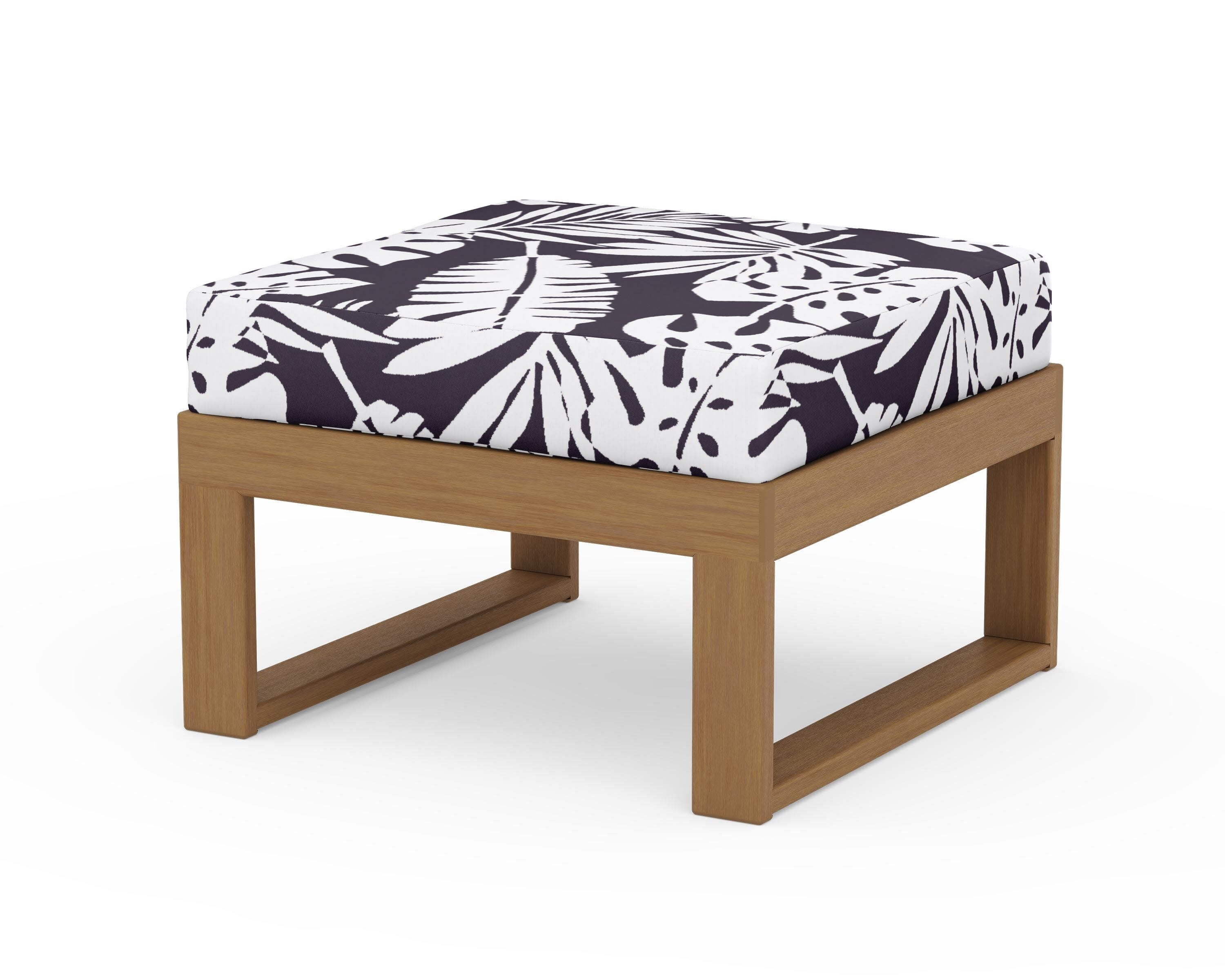 Modular Ottoman - Modern in Natural / Leaf Navy