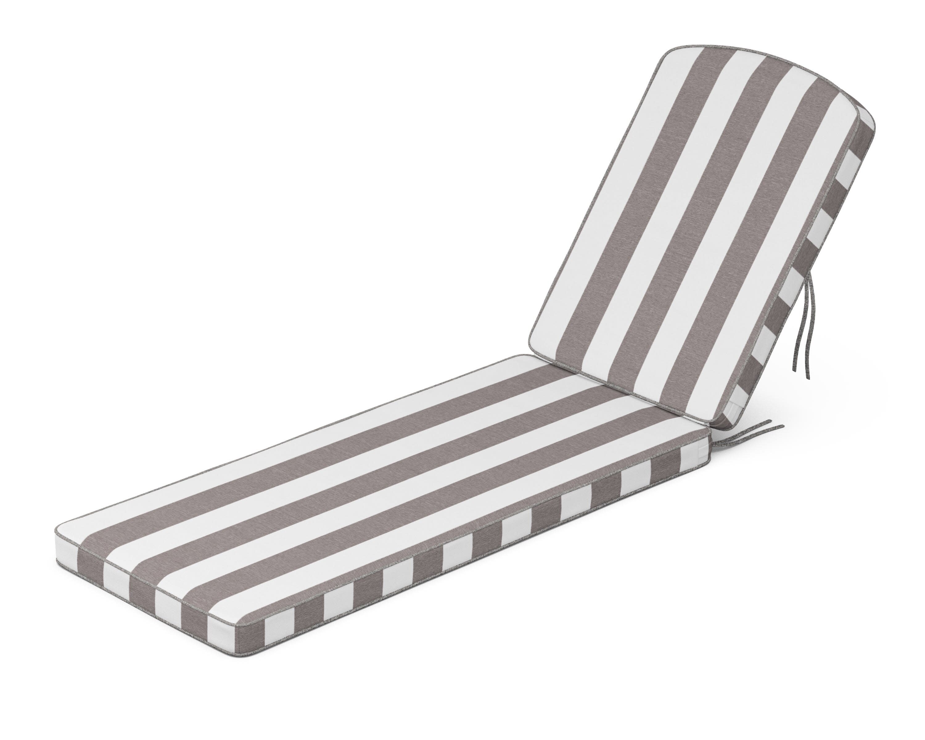 Chinoiserie Chaise Cushion in Cabana Stripe Grey Mist