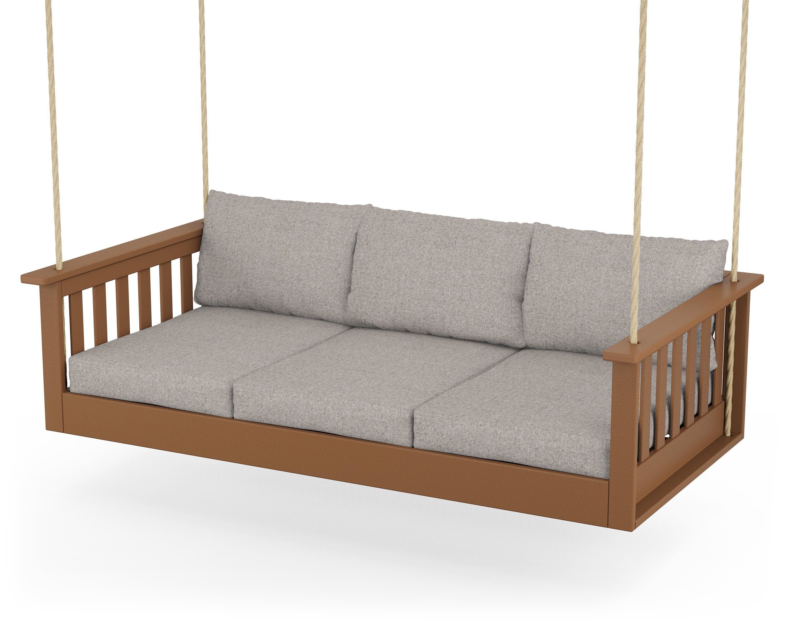 Vineyard Daybed Swing in Teak / Weathered Tweed