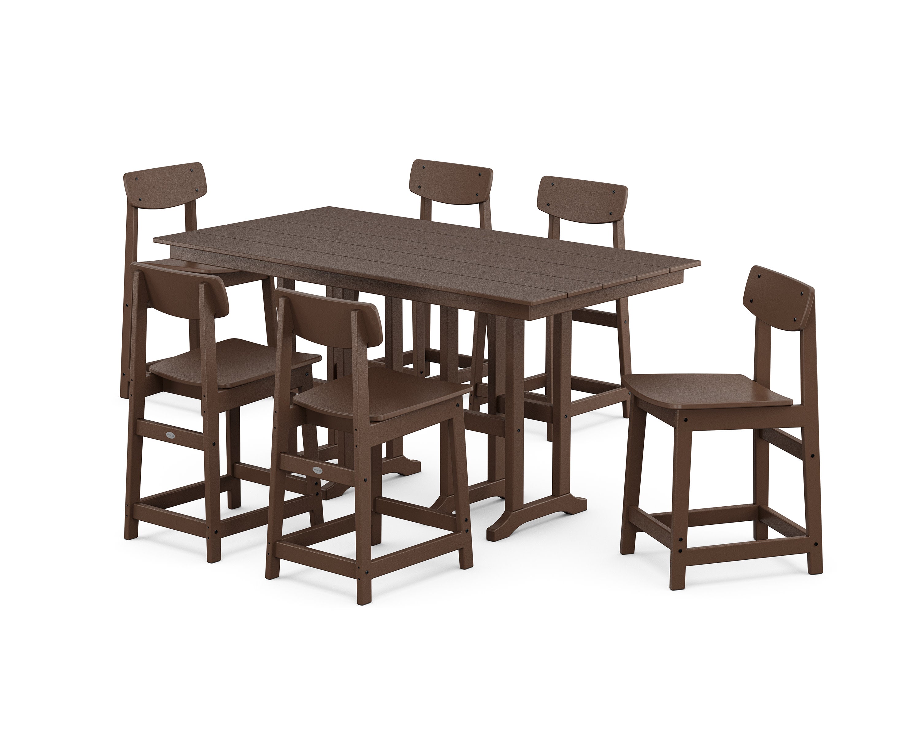 Modern Studio Urban Counter Chair 7-Piece Set in Mahogany