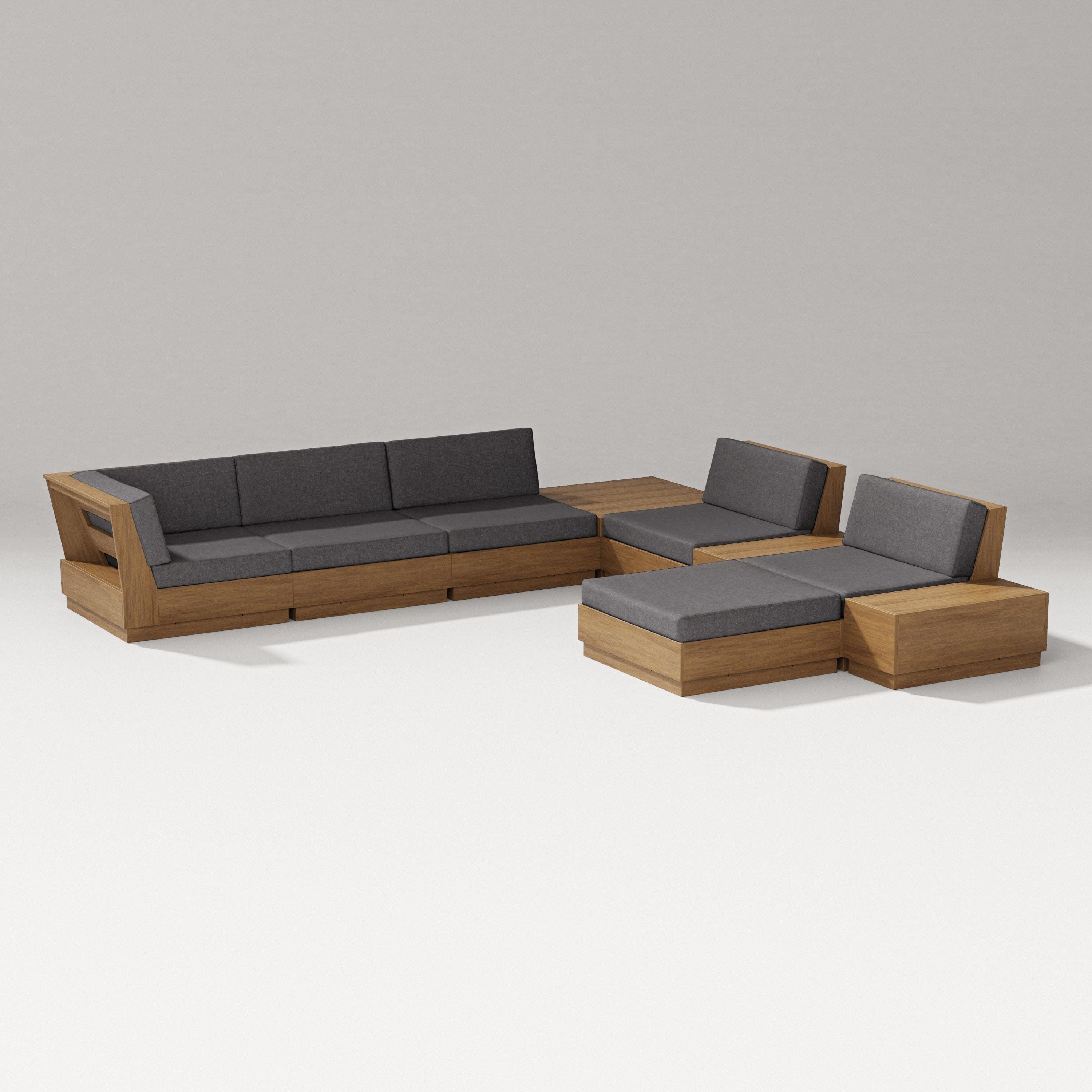 Elevate 9-Piece Conversation Sectional in Natural / Ash Charcoal