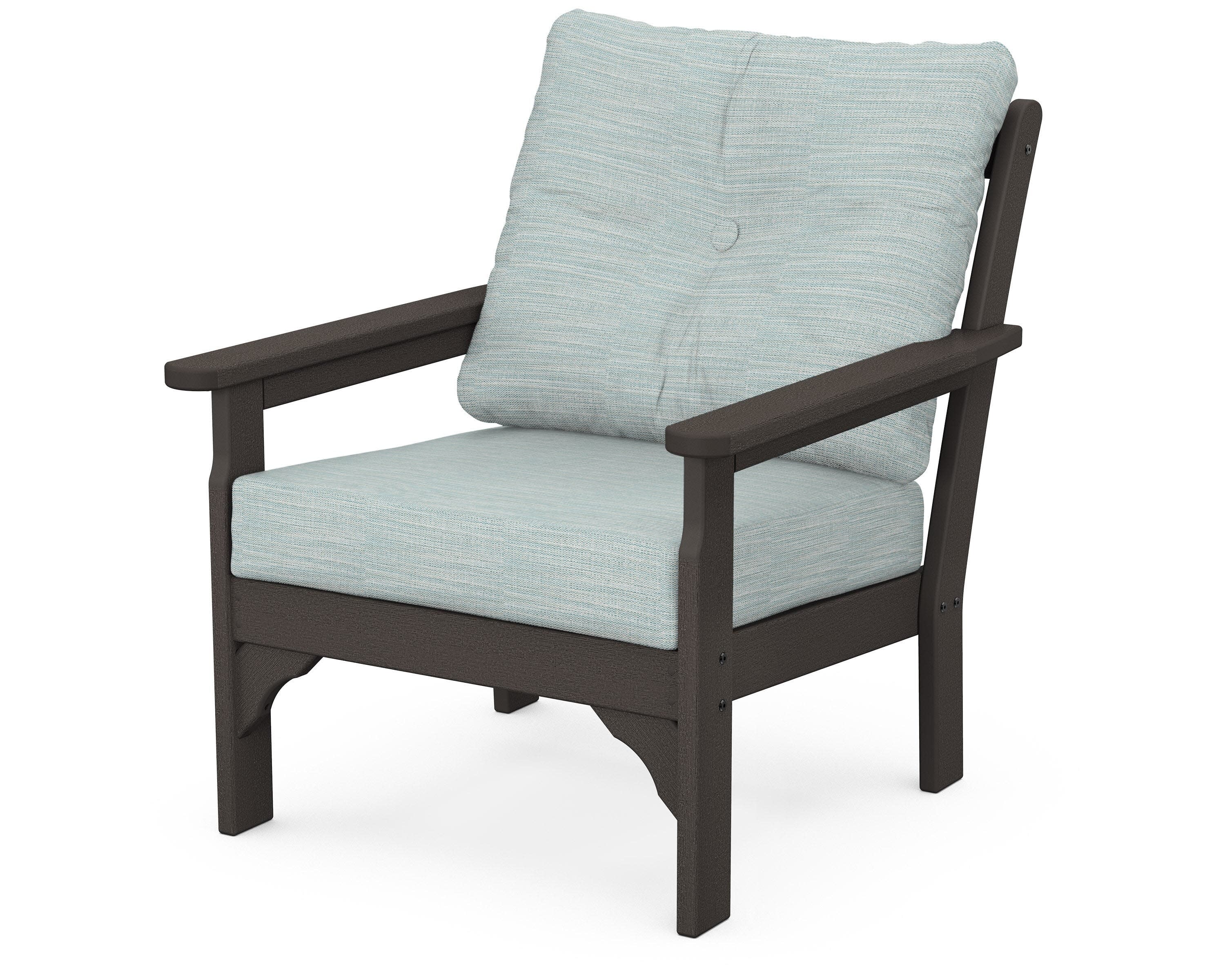 Vineyard Deep Seating Chair in Vintage Coffee / Soothe Mist
